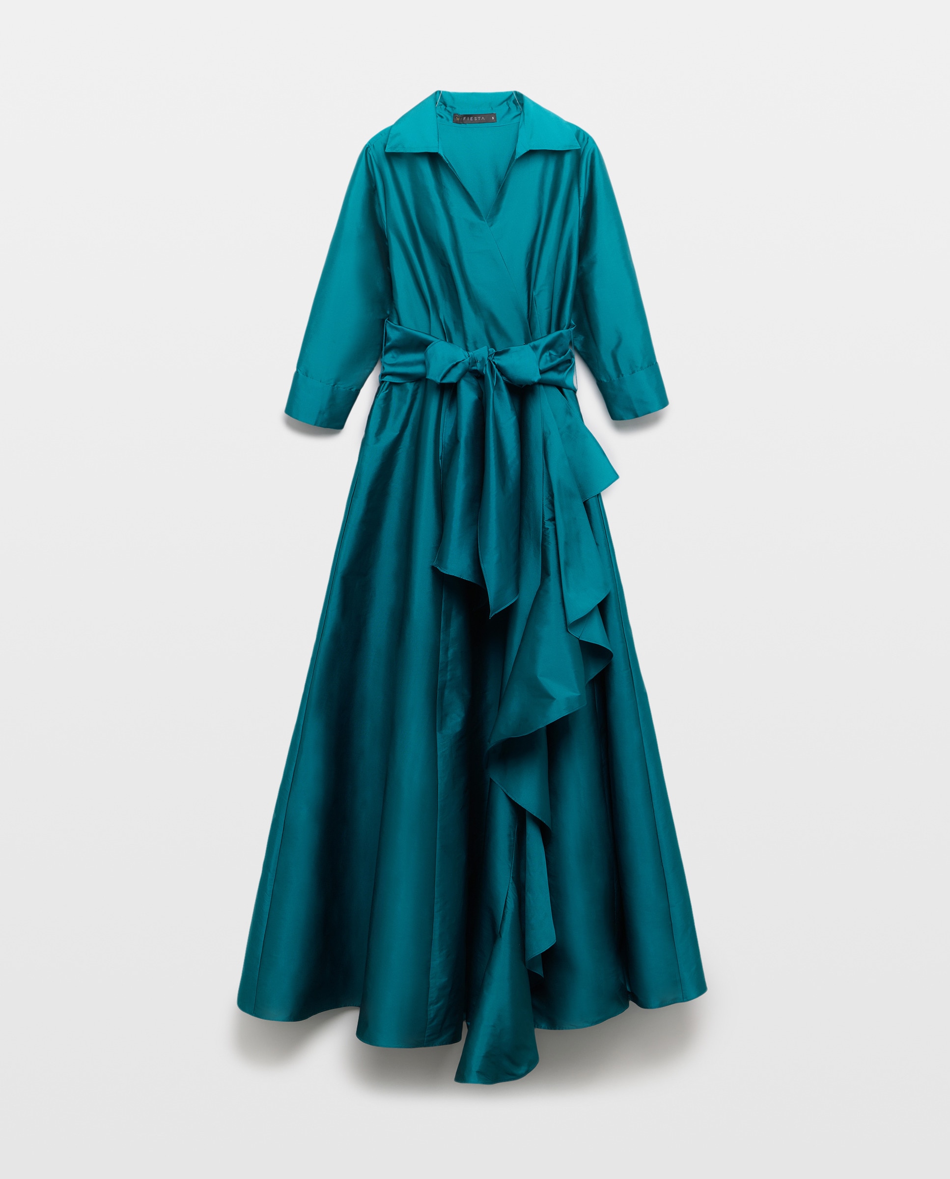 Vestido Comprido com Mangas 450 Turquesa-4
