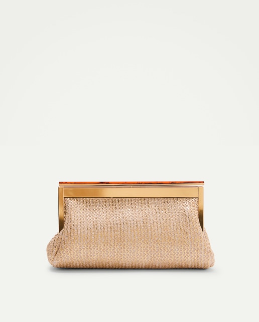 Imagem 0 de Mala Clutch de Ráfia de Forma Alargada