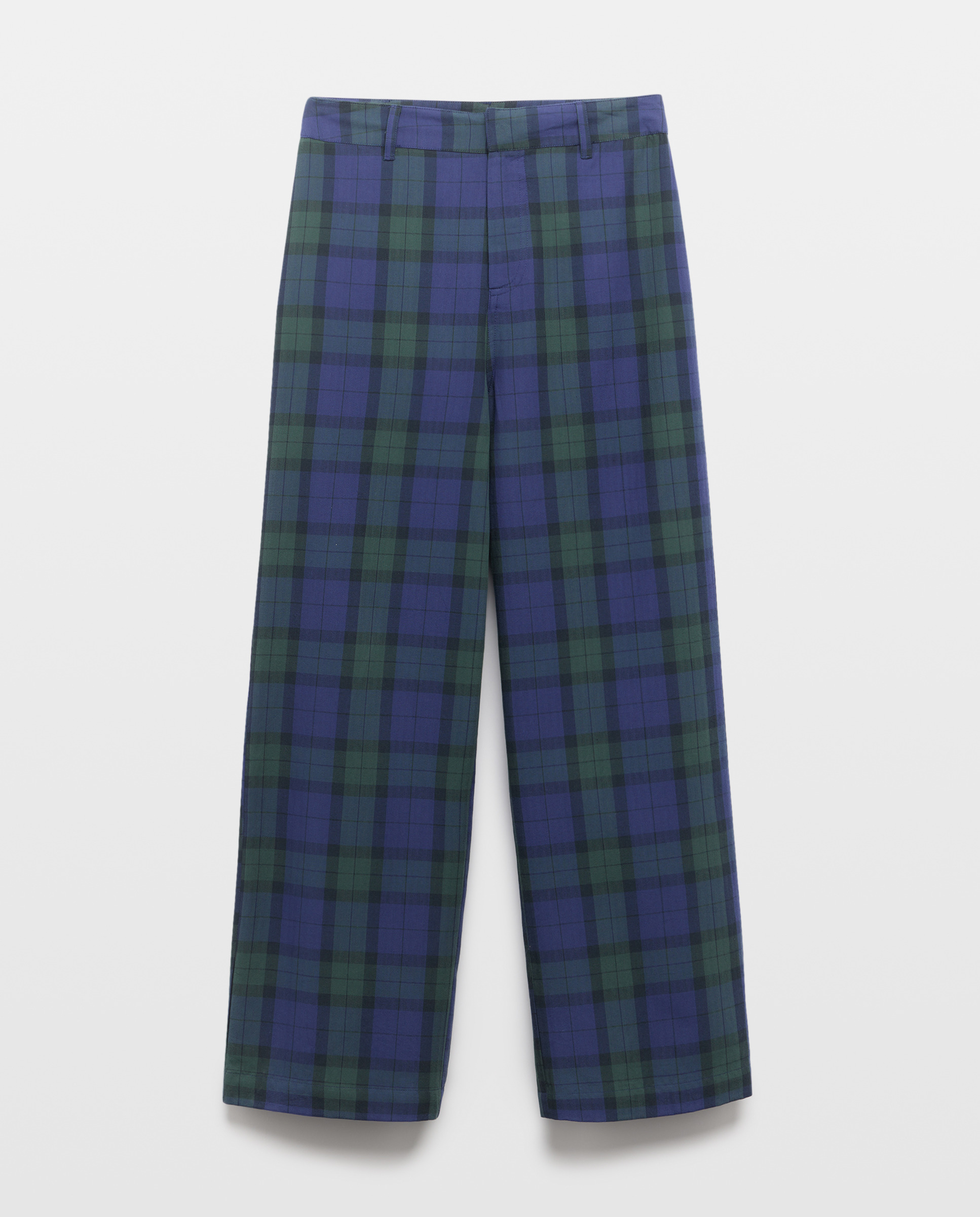 Pantalón de mujer de cuadros total look Azul-4