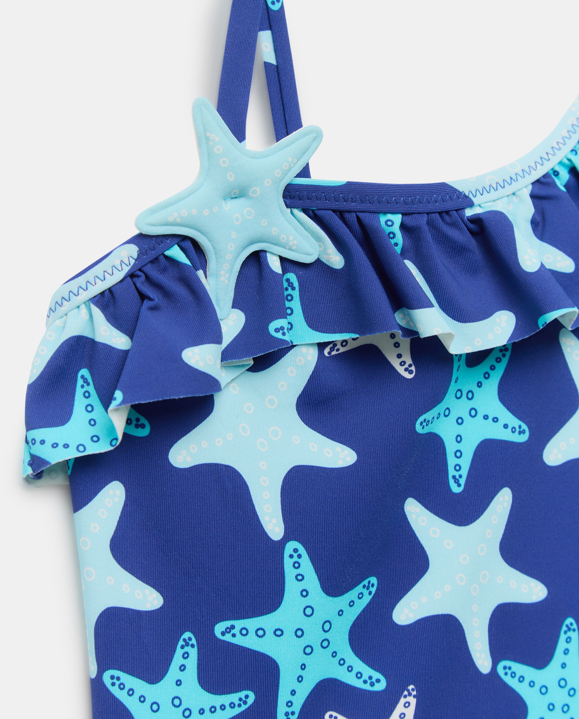 Fato de Banho de Bebé com Estrelas do Mar Azul-3