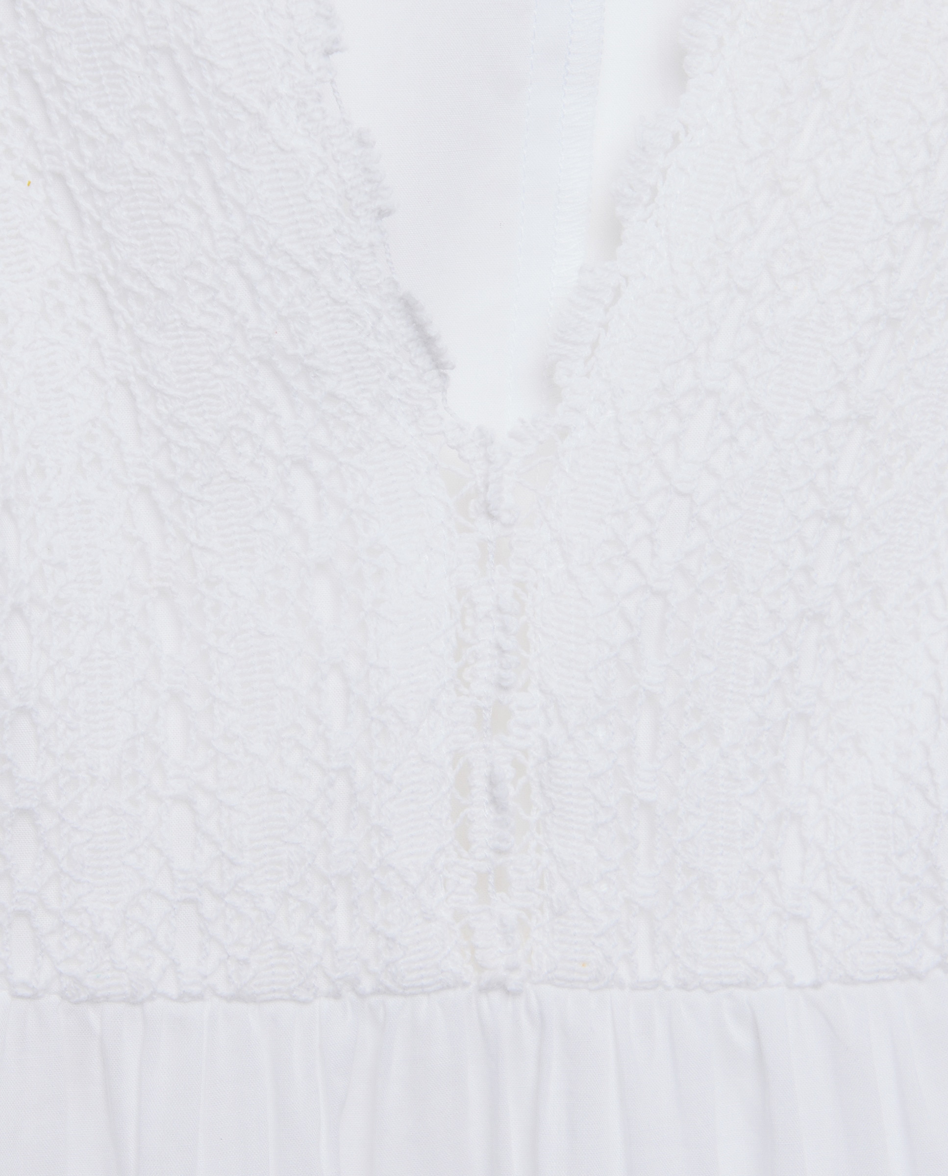 Camisón mujer algodón pico encaje Blanco roto-5