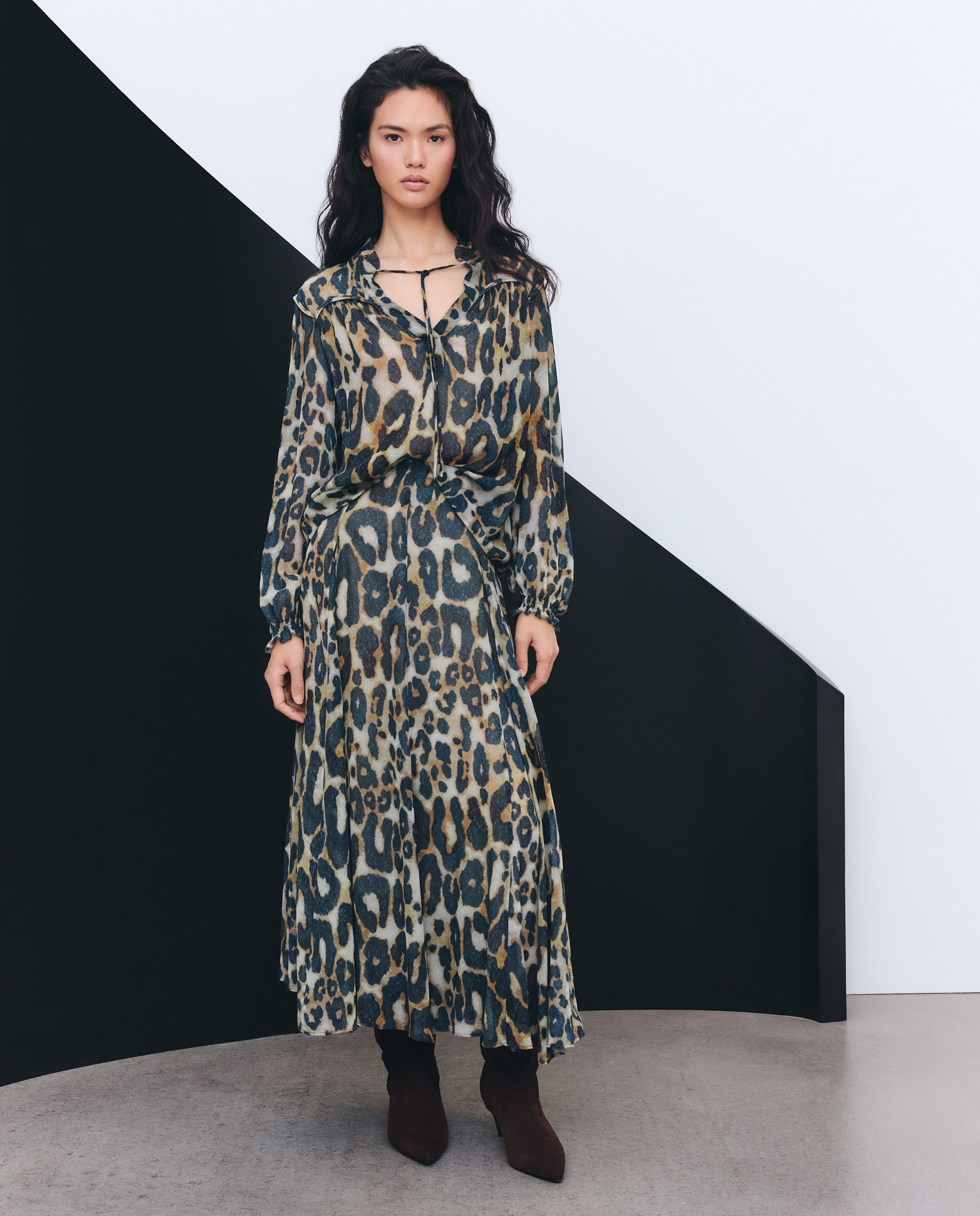 Blusa com Animal Print Castanho-2