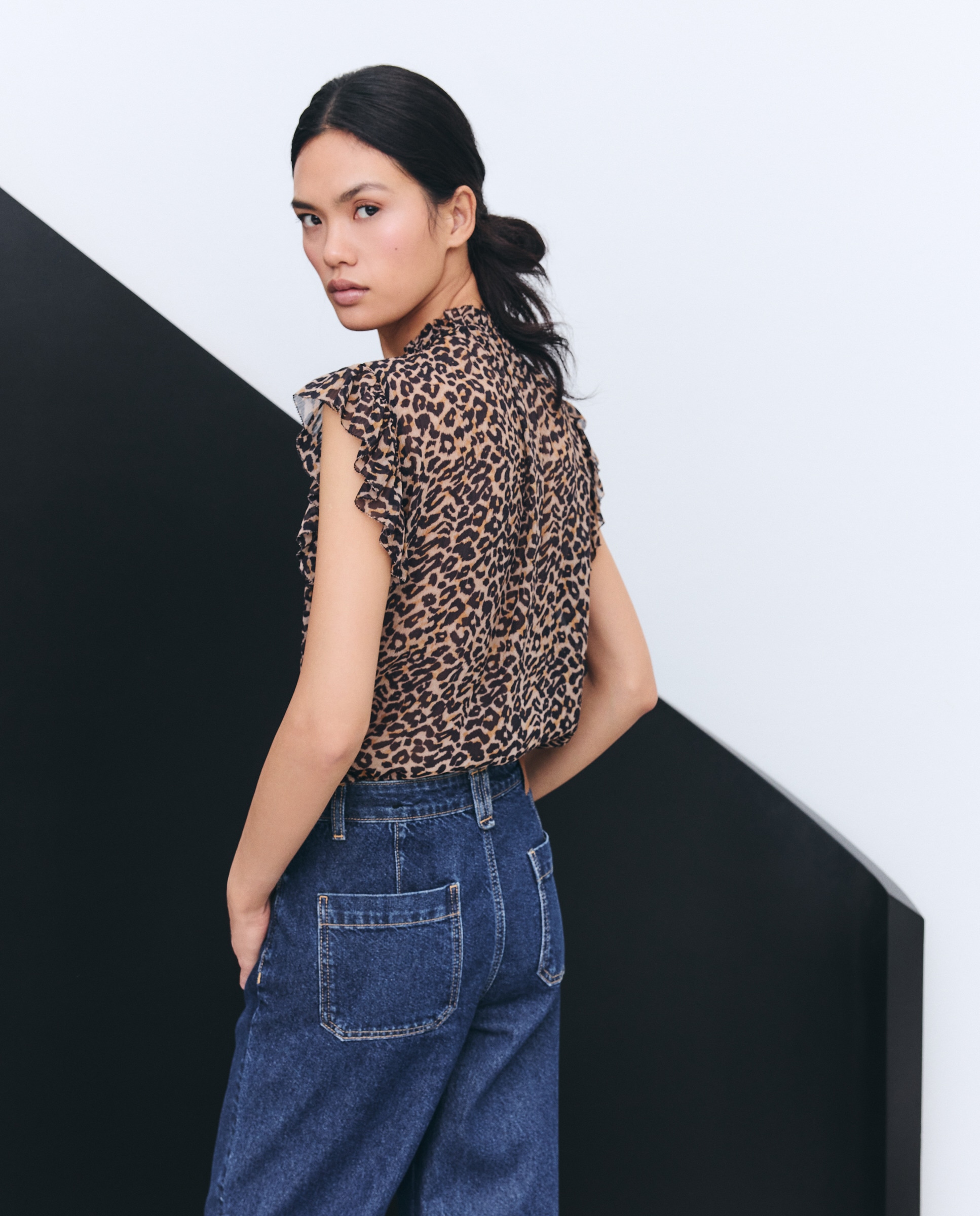 Blusa com Animal Print Castanho-3