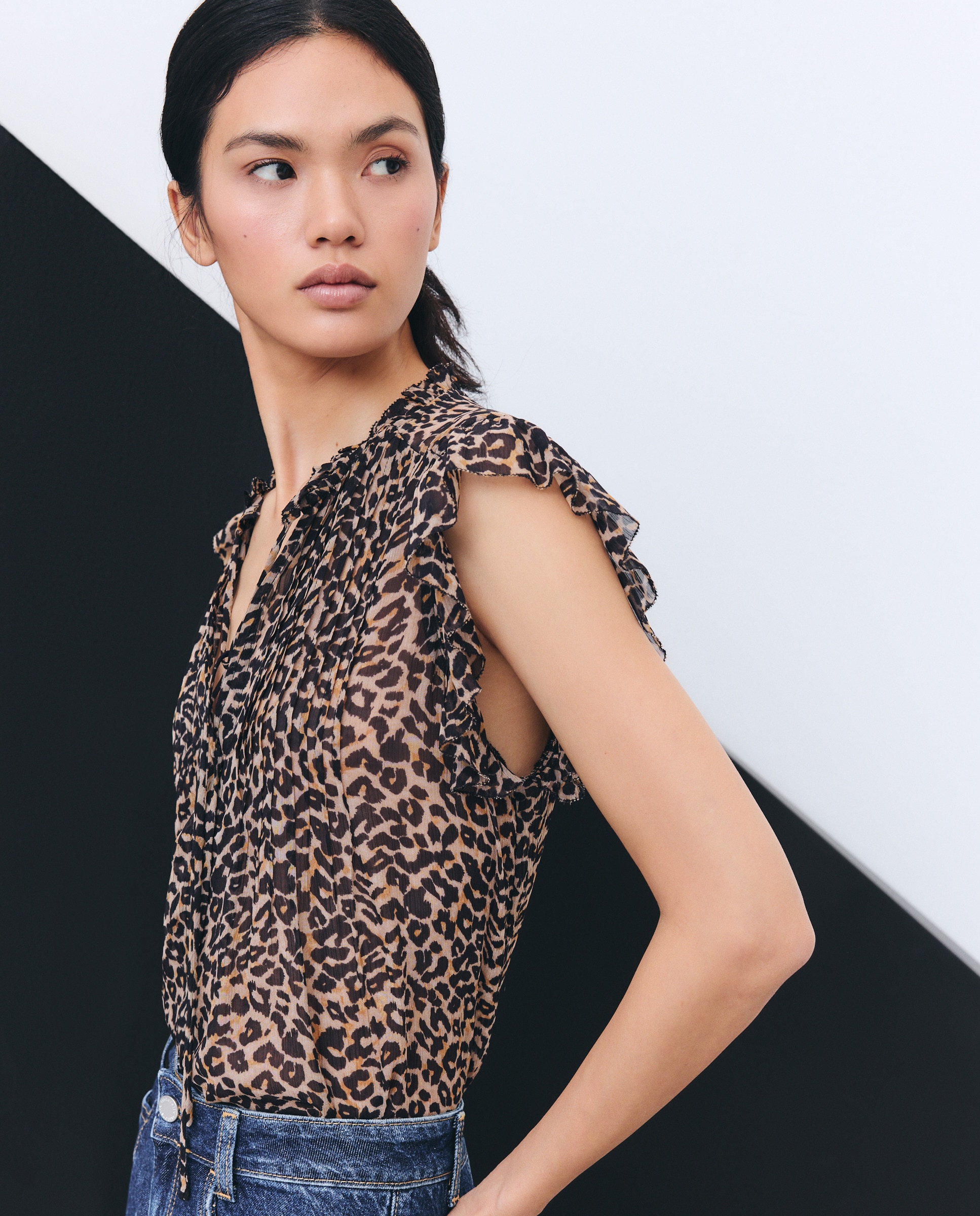Blusa com Animal Print Castanho-2