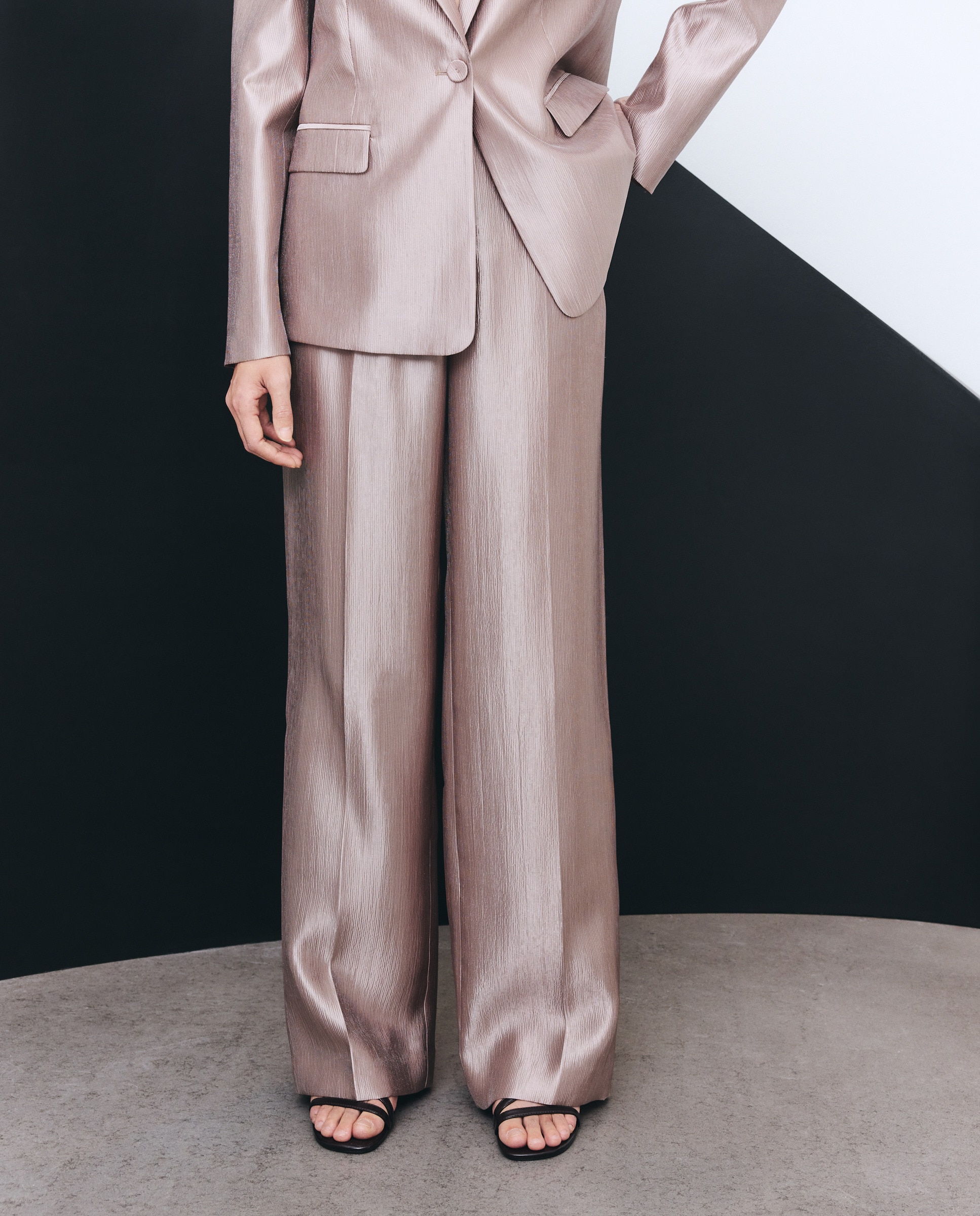 Calças de Fato Laminadas 250 Nude-2