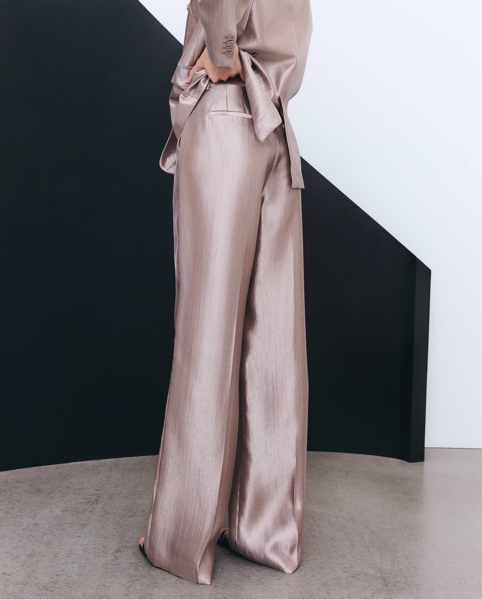 Calças de Fato Laminadas 250 Nude-3