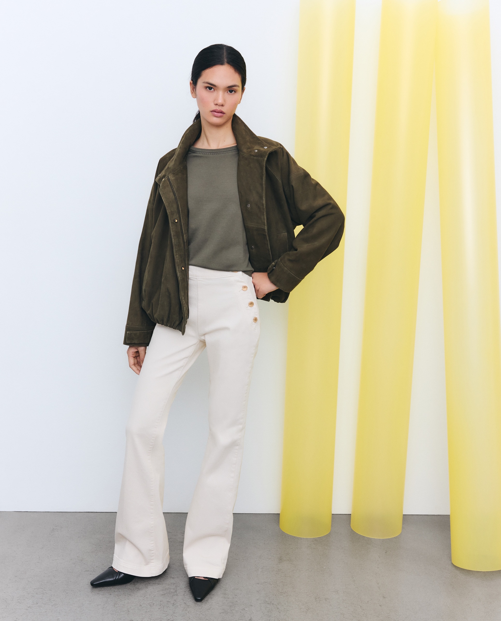 Jeans Flare com Abotoadura 120 Cru-1