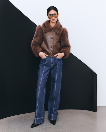 Imagen 0 de Vaquero de mujer ancho con costura central