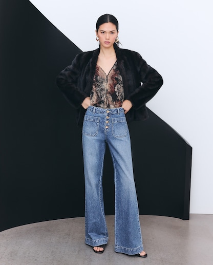 Imagen 0 de Pantalón de mujer denim con bolsillos delanteros