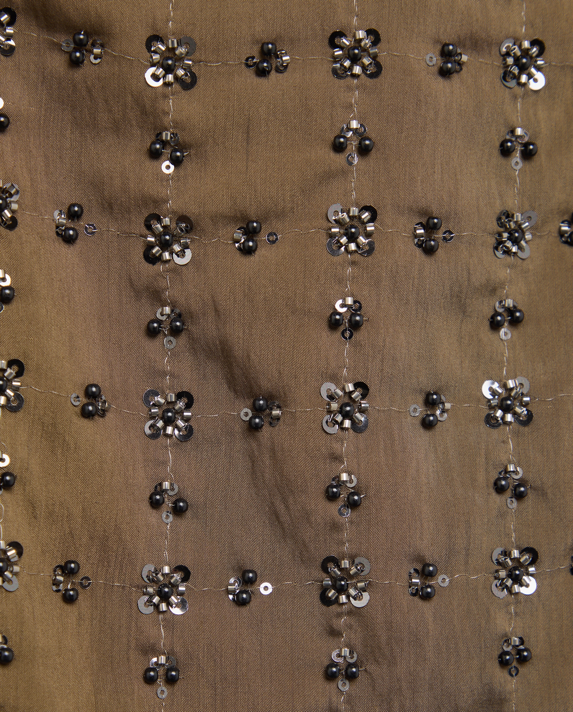 Top sem Mangas e com Lantejoulas Castanho-5