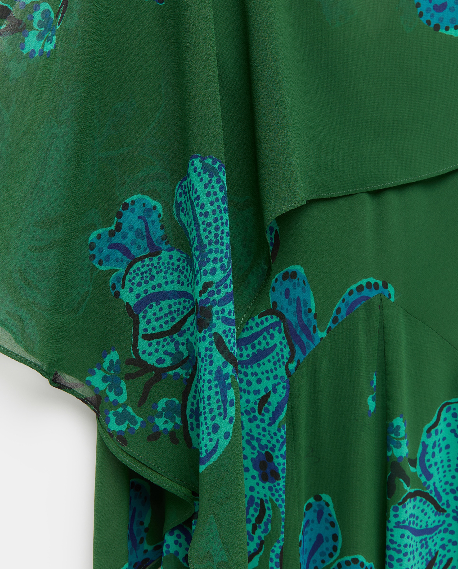 Vestido Estampado Comprido com Alças Verde-6