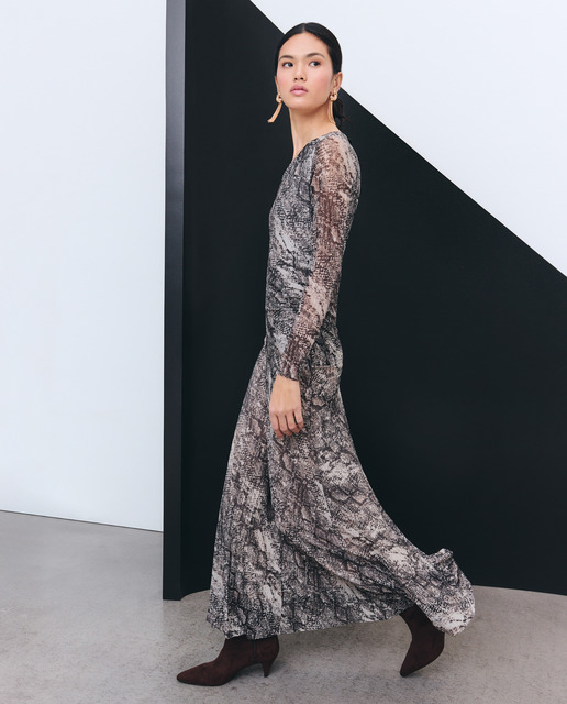 Imagem 0 de Vestido Circular com Animal Print de Serpente