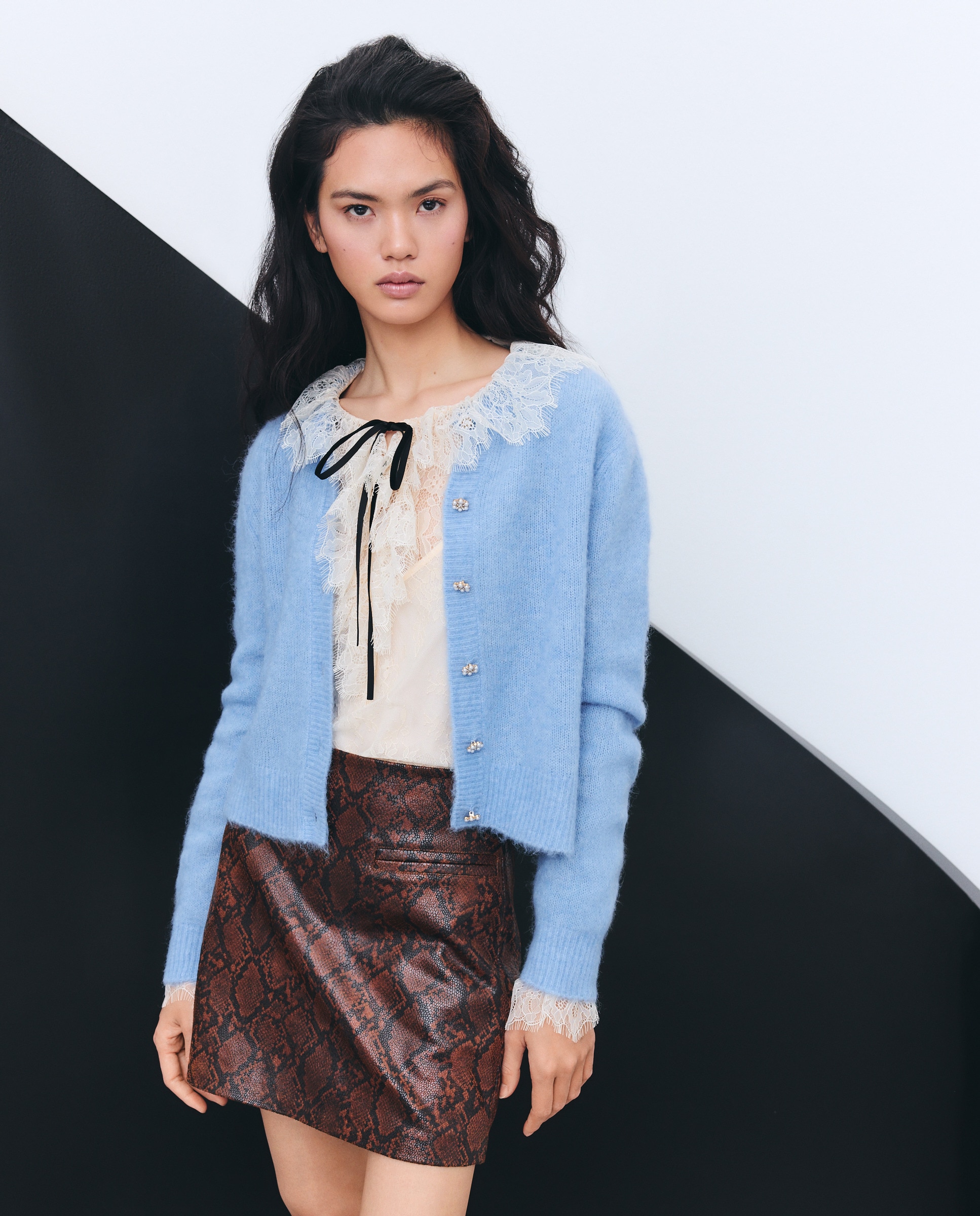 Casaco com Decote Redondo 430 Azul Escuro-1