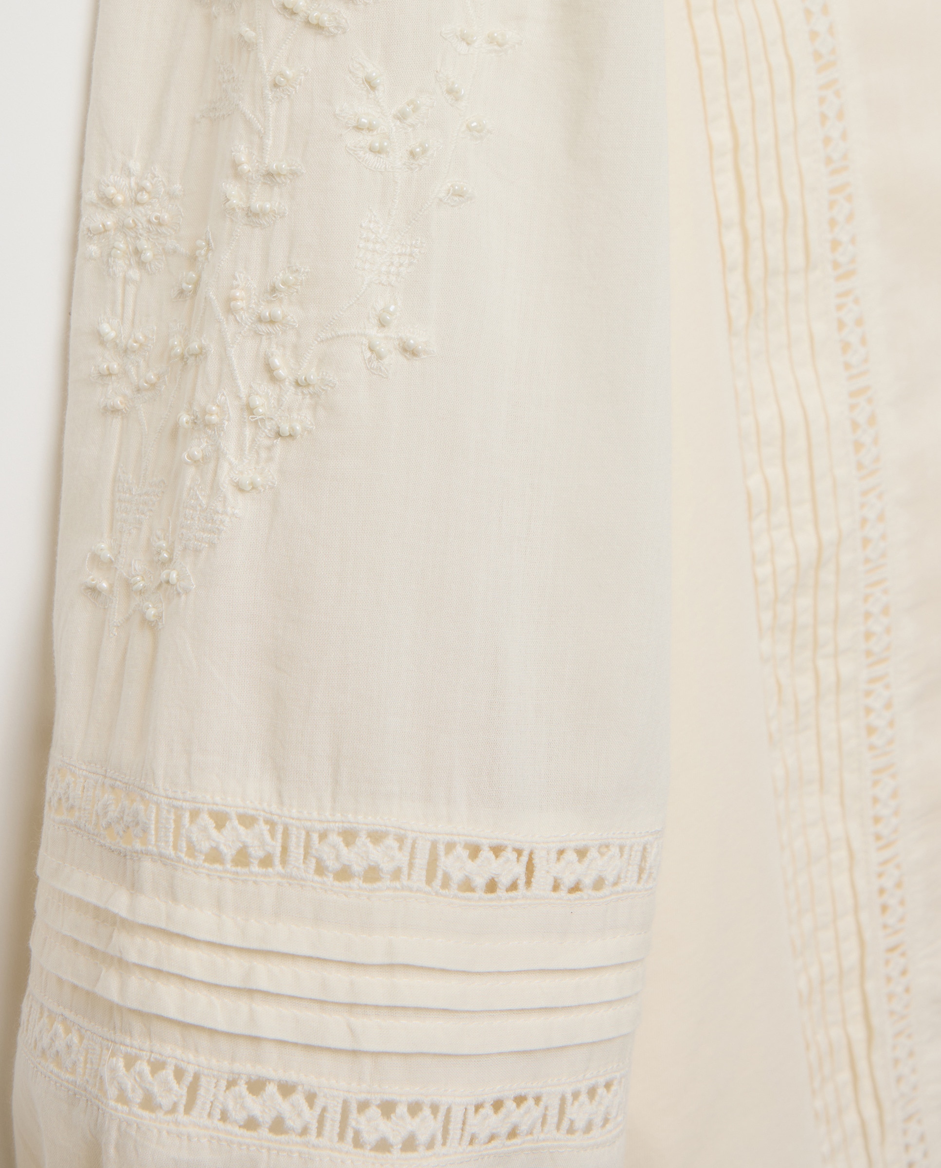Blusa de Manga Comprida com Bordados Branco-marfim-6