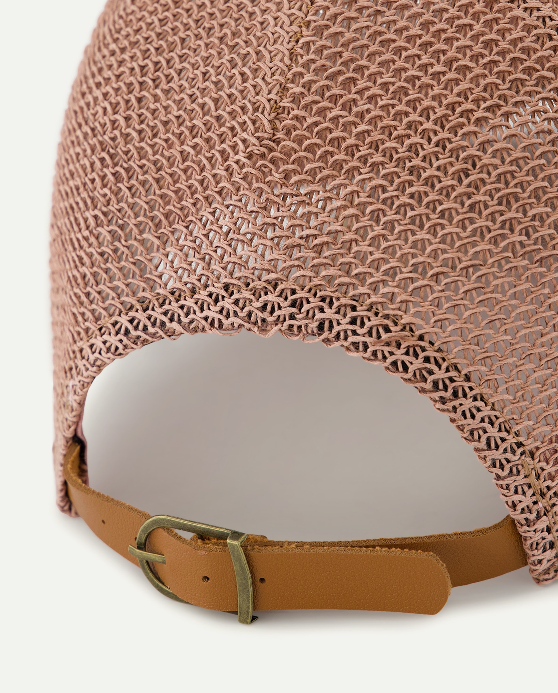 Boné com Efeito de Ráfia 200 Rosa-2