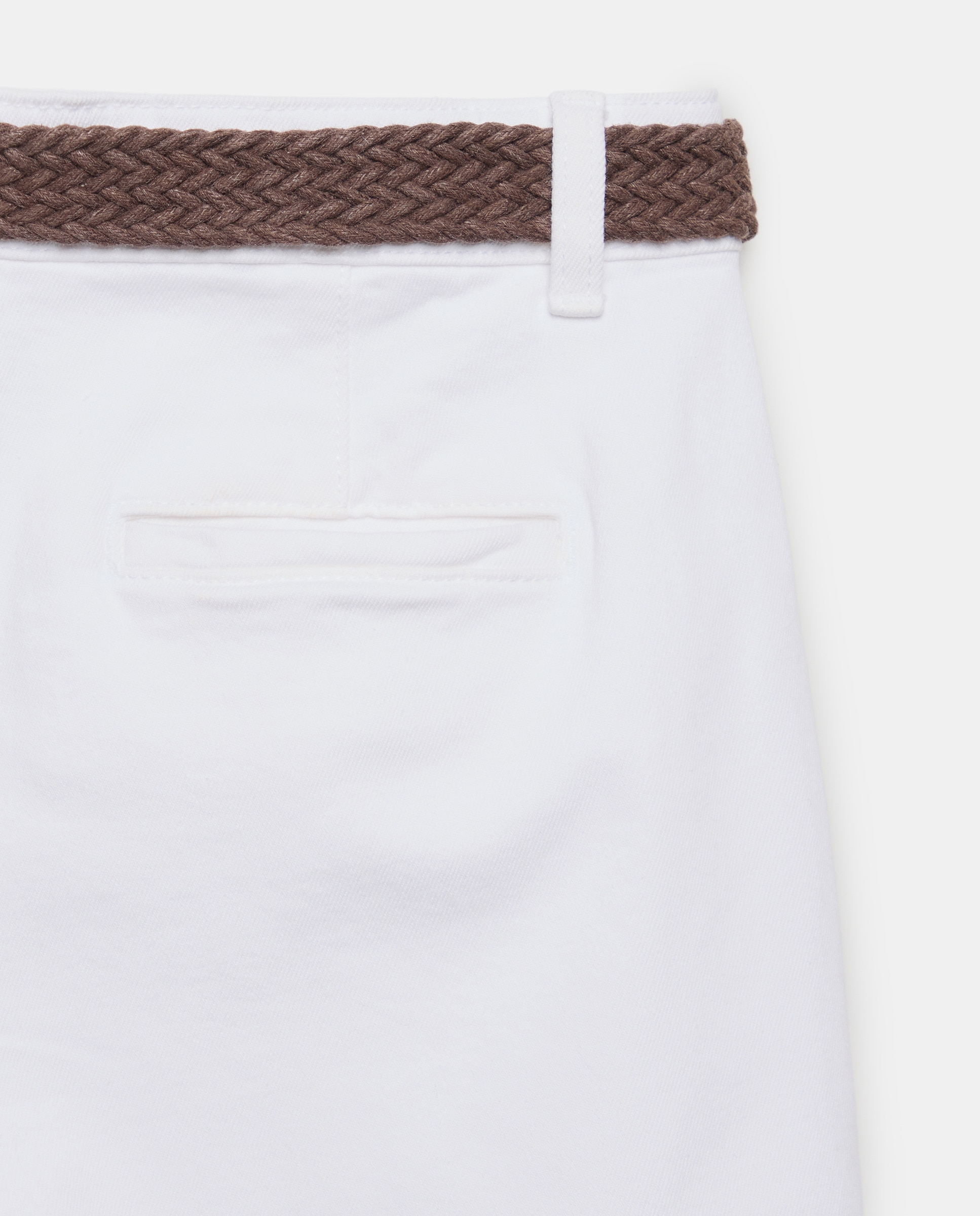 Bermudas de Ganga com Cinto Branco-marfim-5