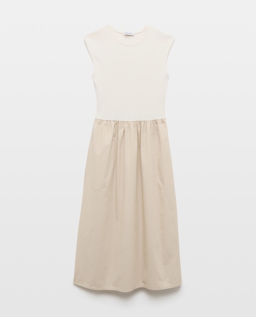 Imagem 0 de Vestido Midi Combinado sem Mangas