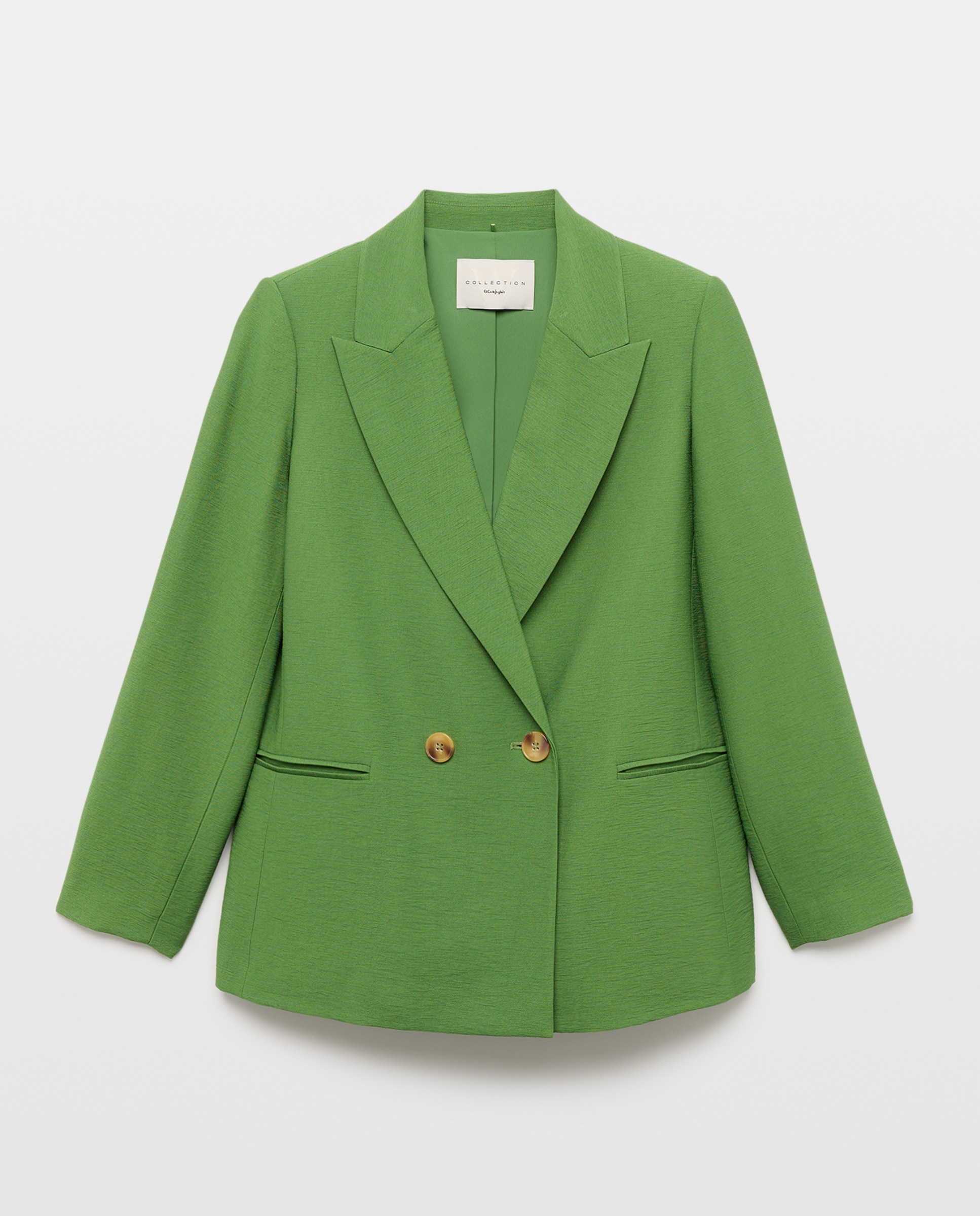 Blazer Liso Cruzado com Lavagem Verde-5