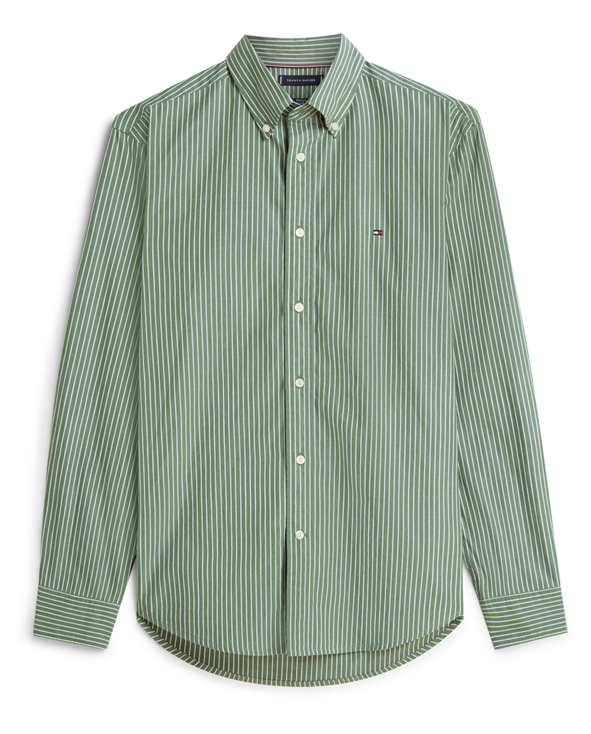 Camisa de Manga Comprida Estampada Tamanhos Grandes Verde-militar-1