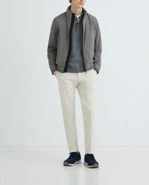 Imagen 0 de Cazadora tejido Microraya con tapeta contrate buccino perforado