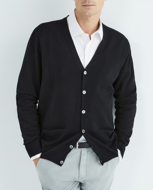 Imagen 0 de Cardigan de hombre en lana 100% merino