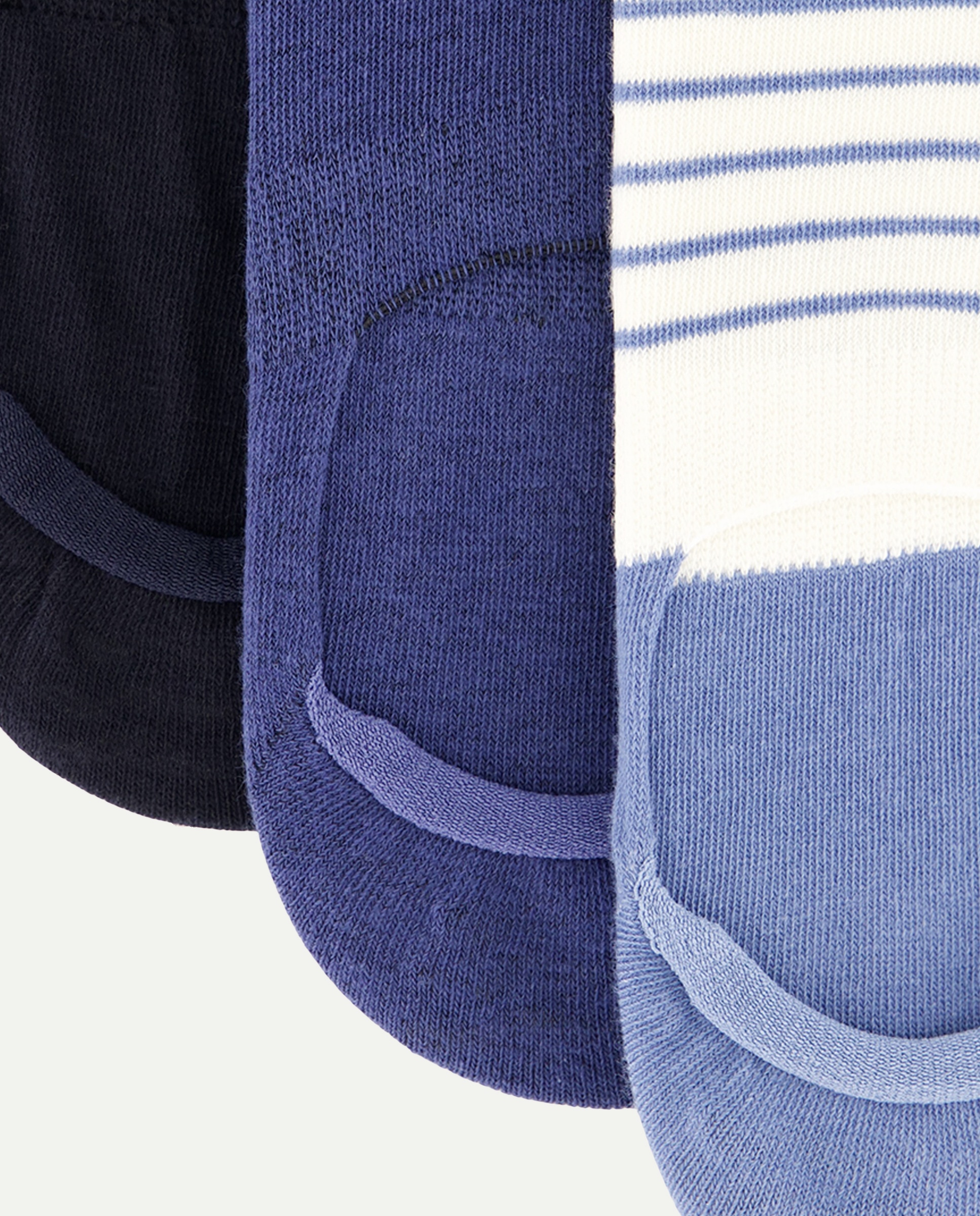 Pack de 3 Pares de Pezinhos Lisos Azul-marinho-2
