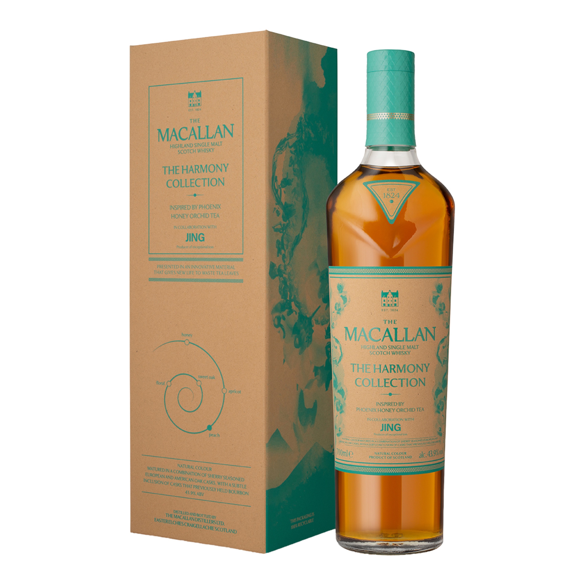 Estuche whisky escocés The Macallan The Harmony Collection 2025 Inspired by Phoenix Honey Orquid Tea 4