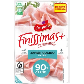 Finíssimas jamón cocido extra en lonchas sin gluten sin lactosa envase 115 g - Campofrio