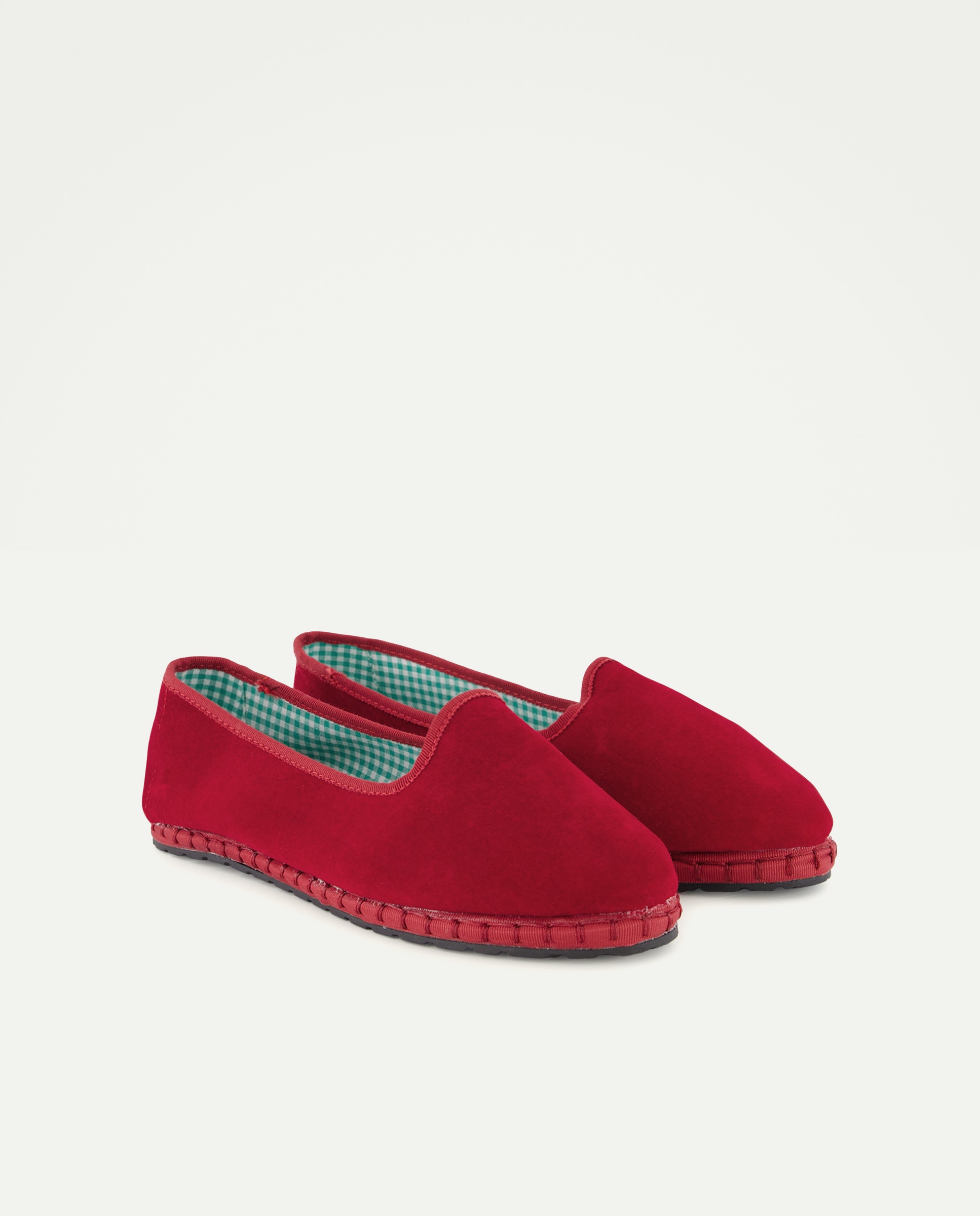 Zapato de mujer de terciopelo slipper Burdeos-2