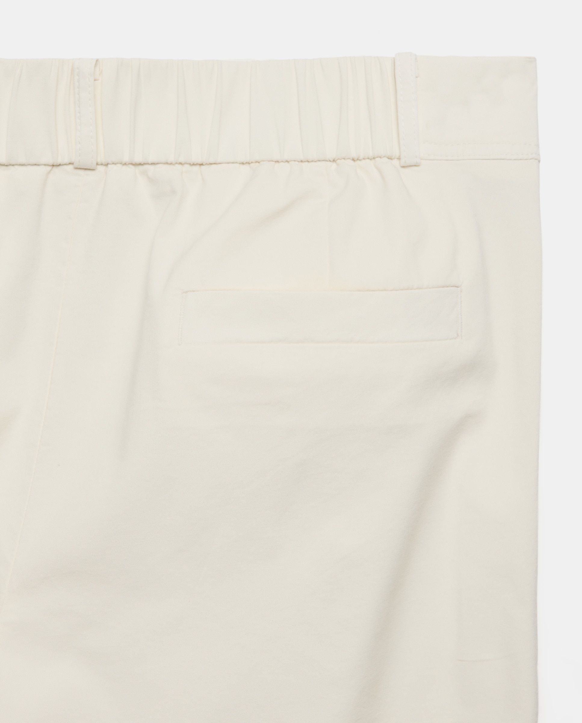 Calças Largas de Algodão Branco-marfim-6