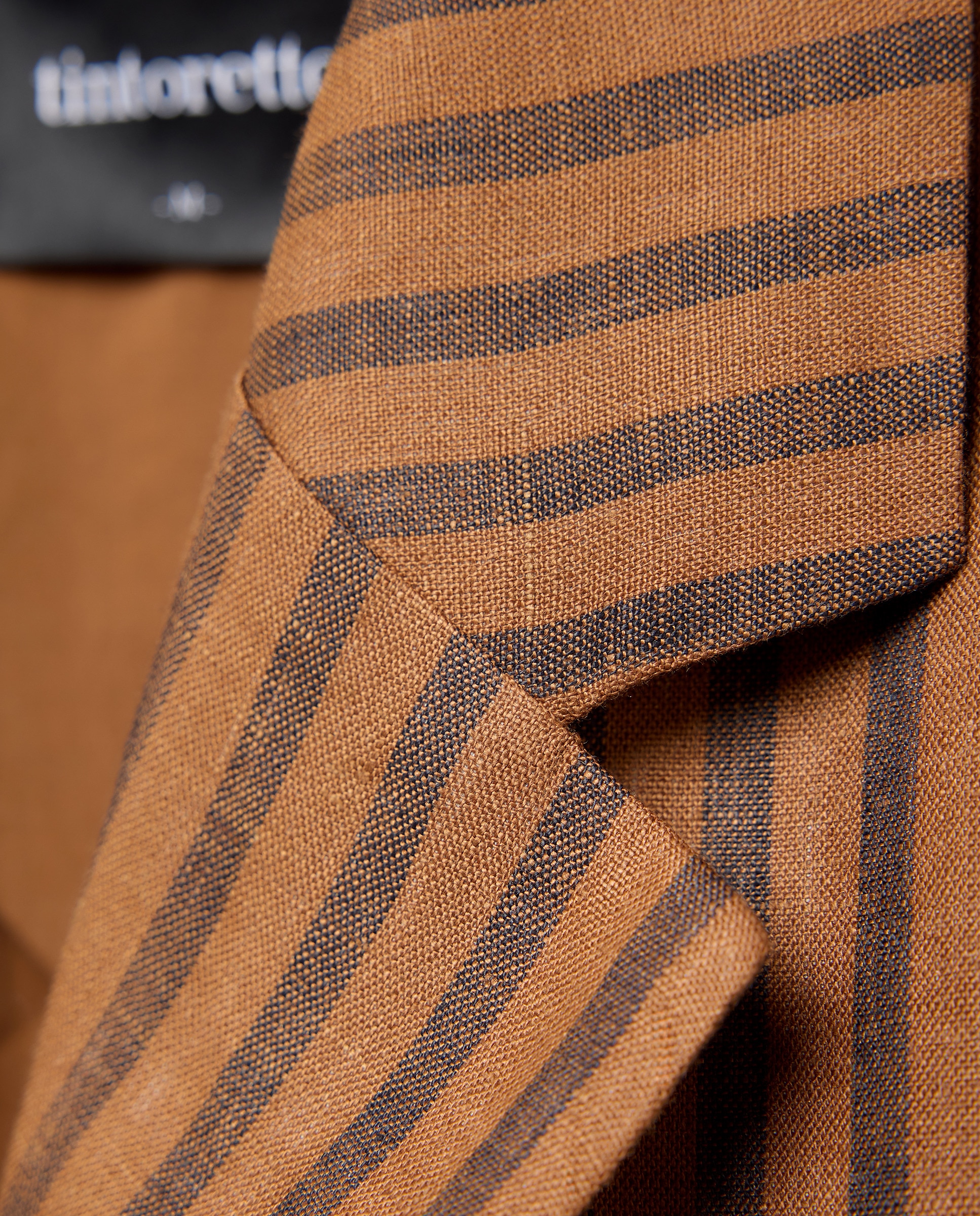 Blazer de Linho às Riscas 740 Tabaco-6