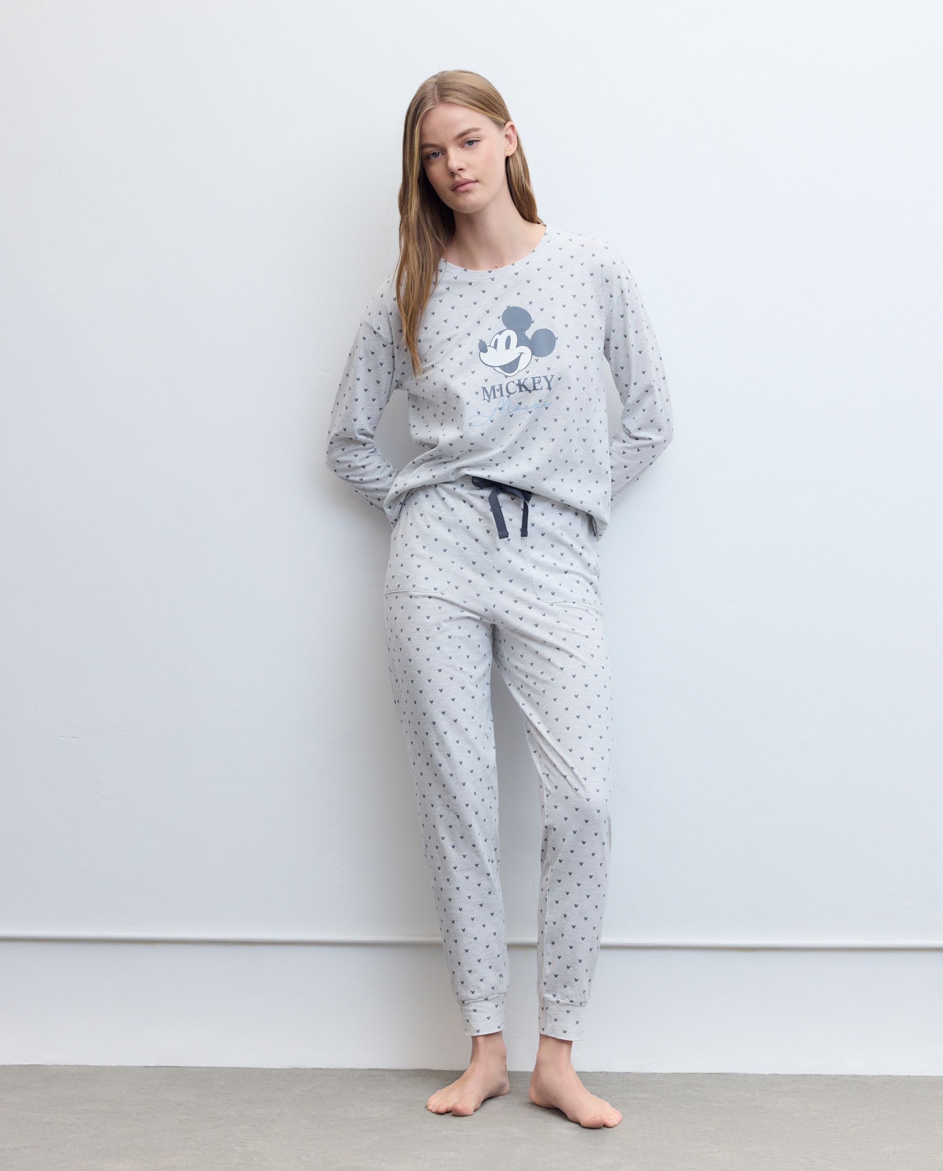 Pijama Completo Mickey Cinzento-claro-1