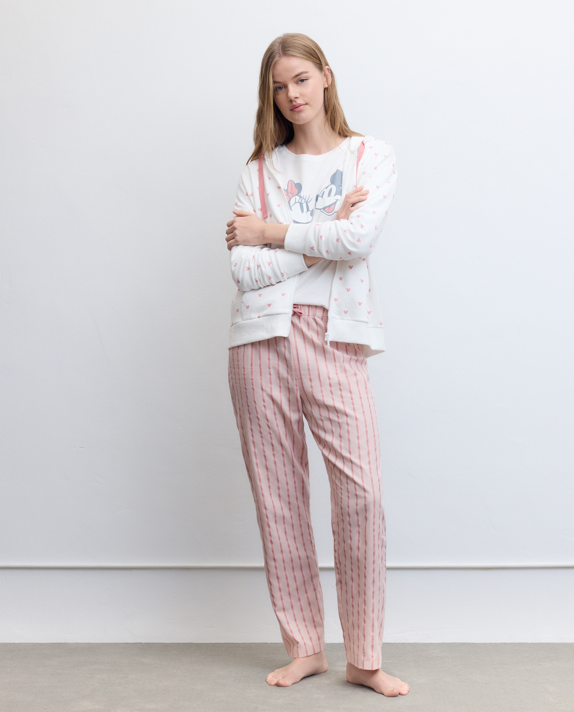 Sweatshirt Mickey Cabeças Branco-marfim-2