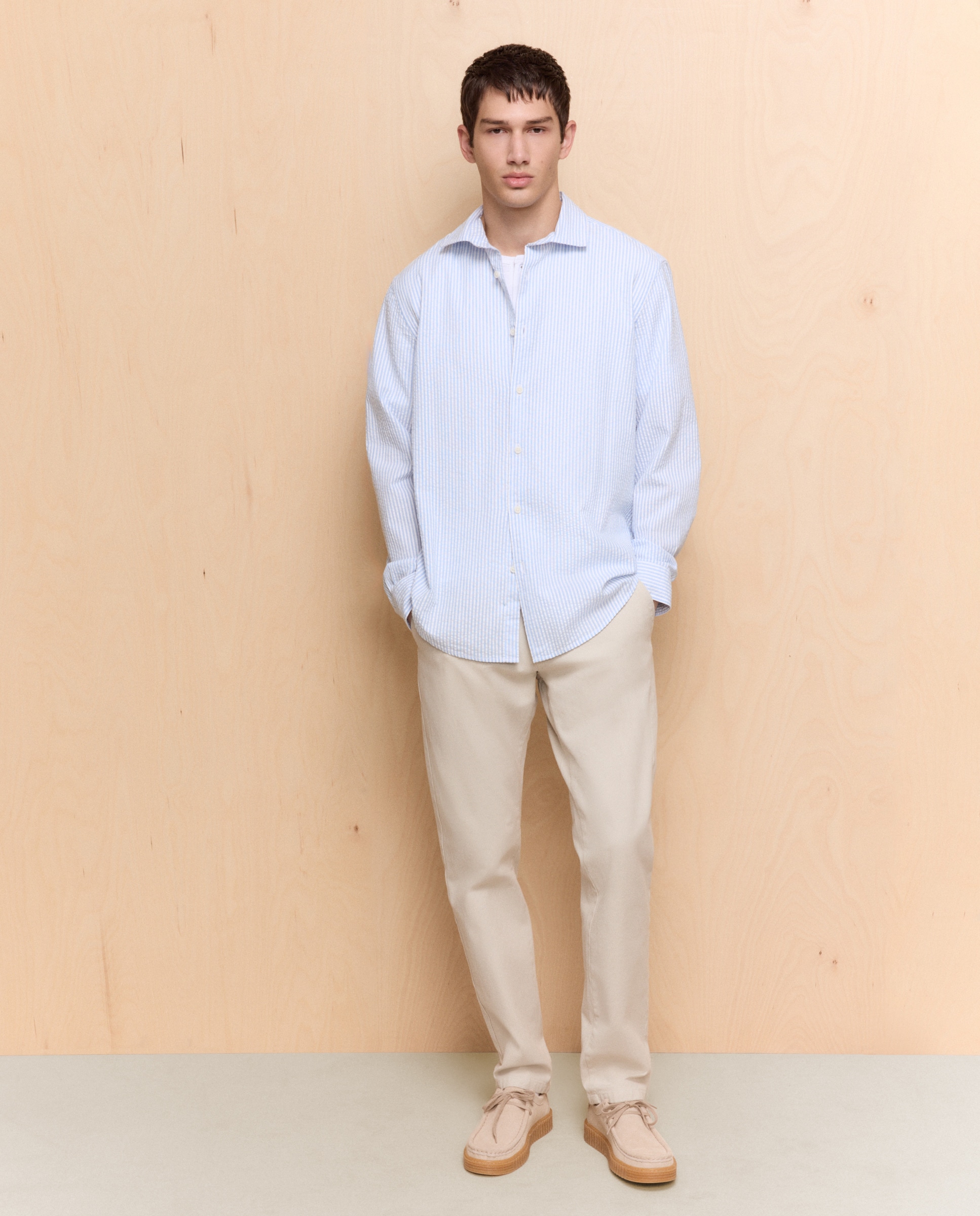 Calças Chino Slim Bi-Stretch Gelo-1