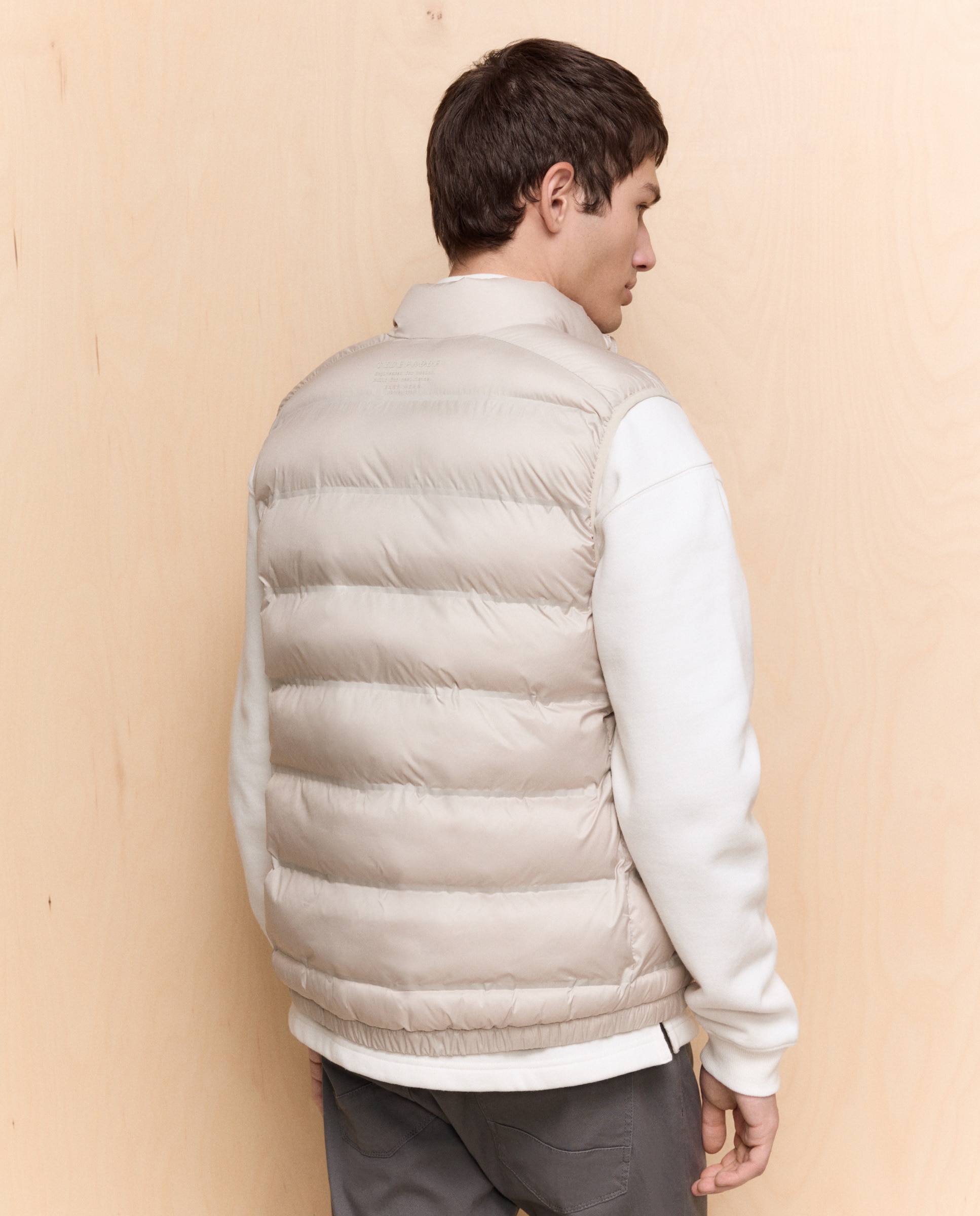 Colete Acolchoado Ligeiro Repelente à Água Branco-gelo-3