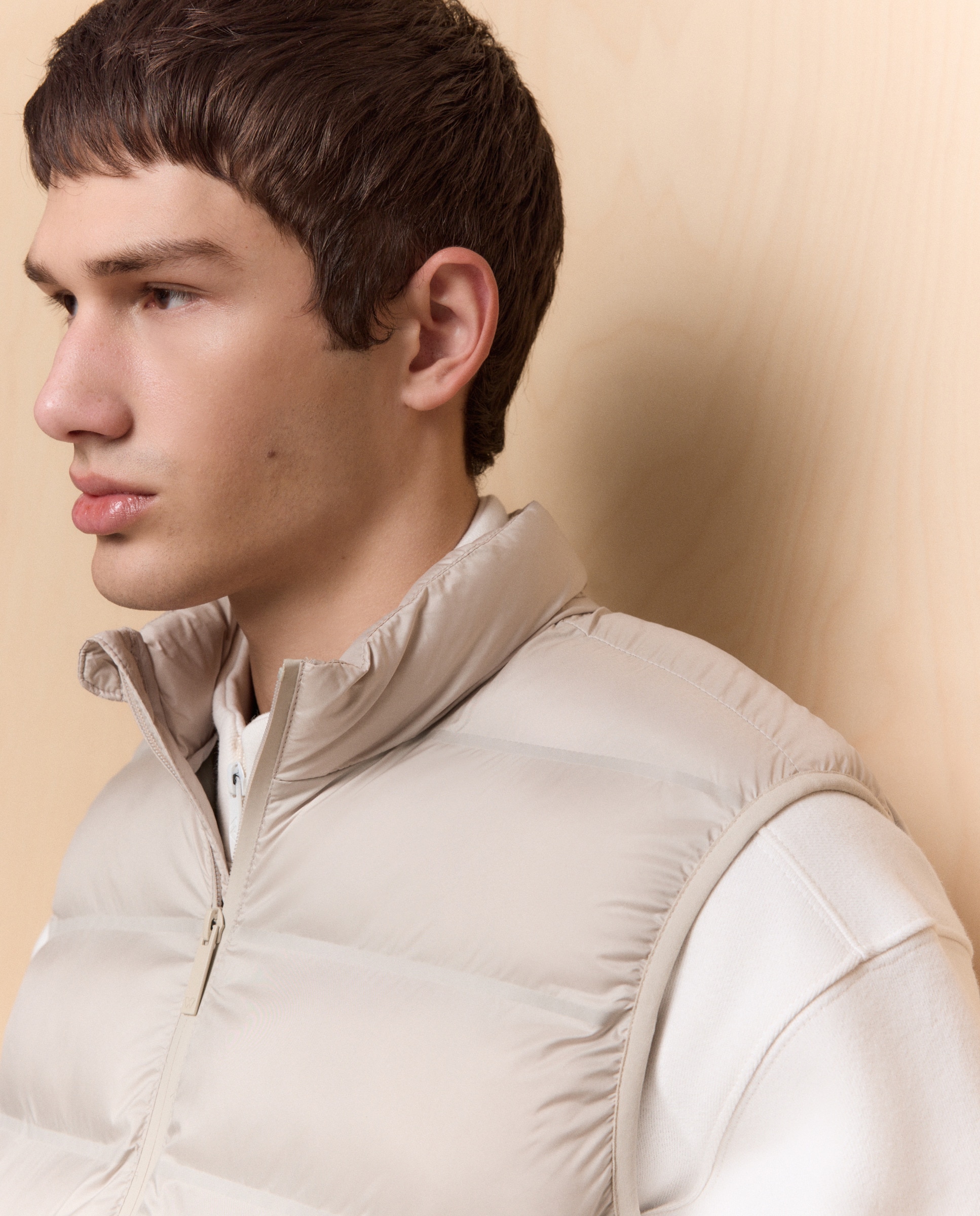 Colete Acolchoado Ligeiro Repelente à Água Branco-gelo-4