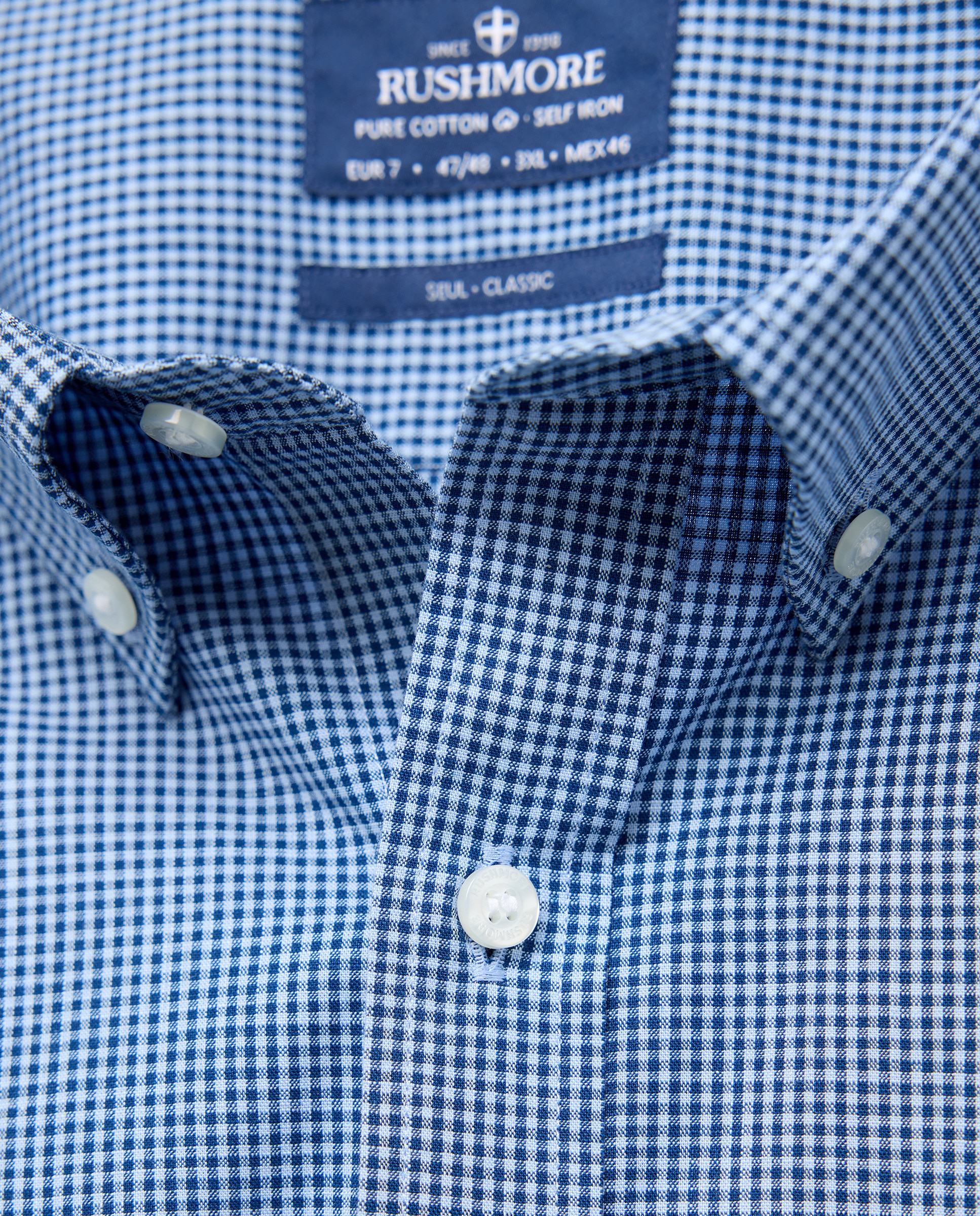 Camisa Non Iron Tamanhos Grandes Azul-5