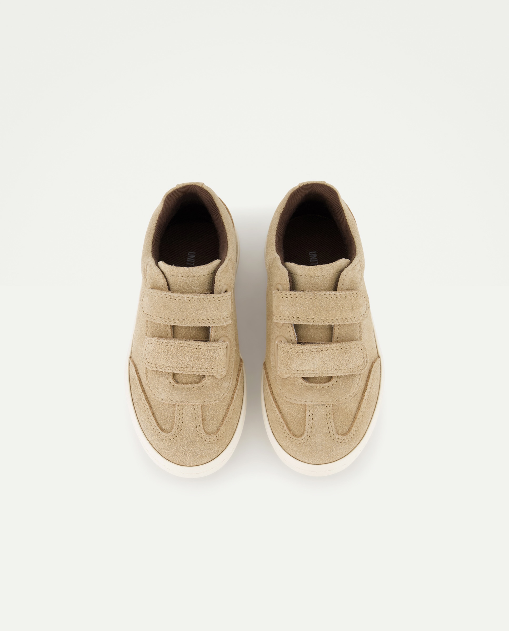 Zapato bebés ante con velcro Beige-4