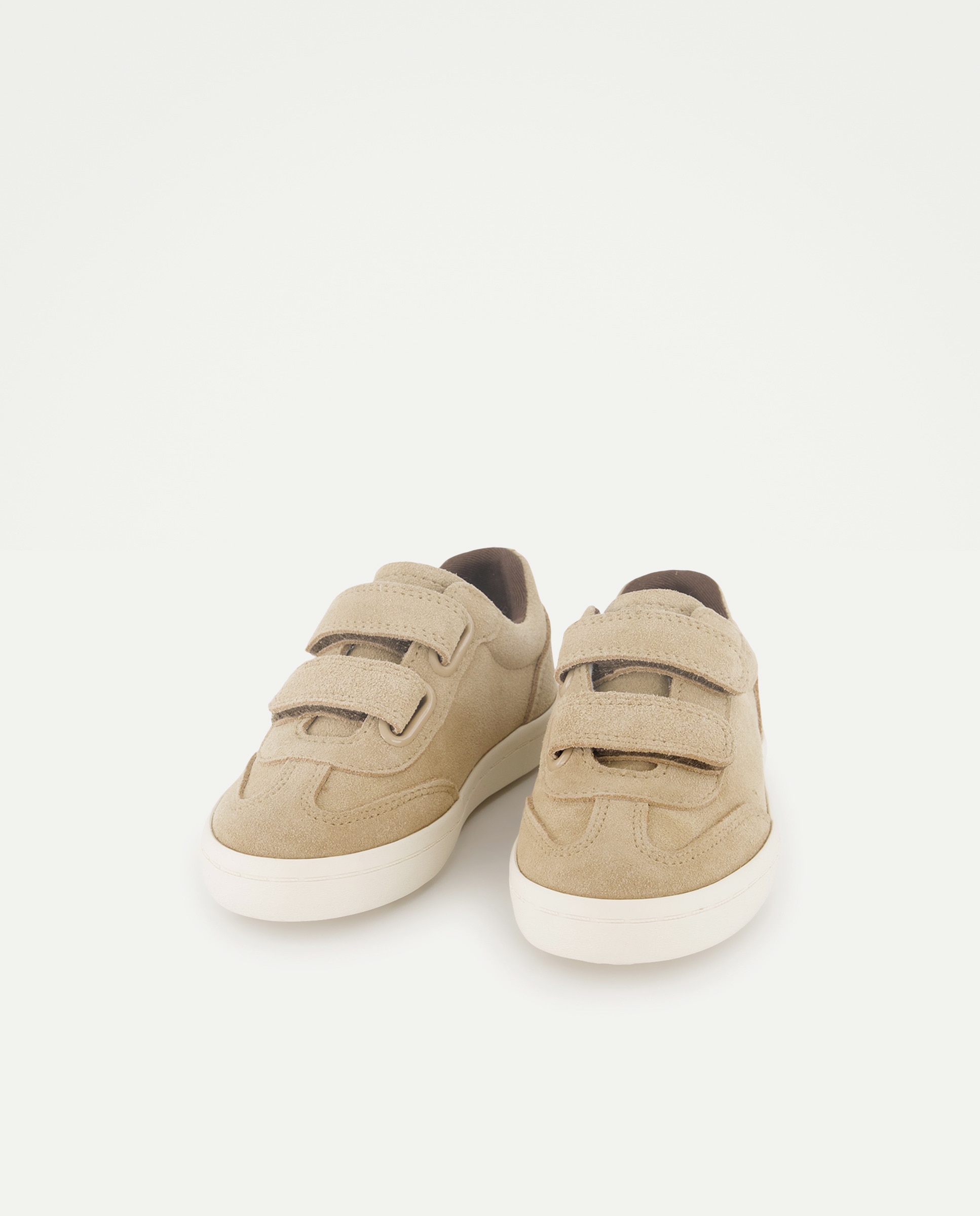 Zapato bebés ante con velcro Beige-2
