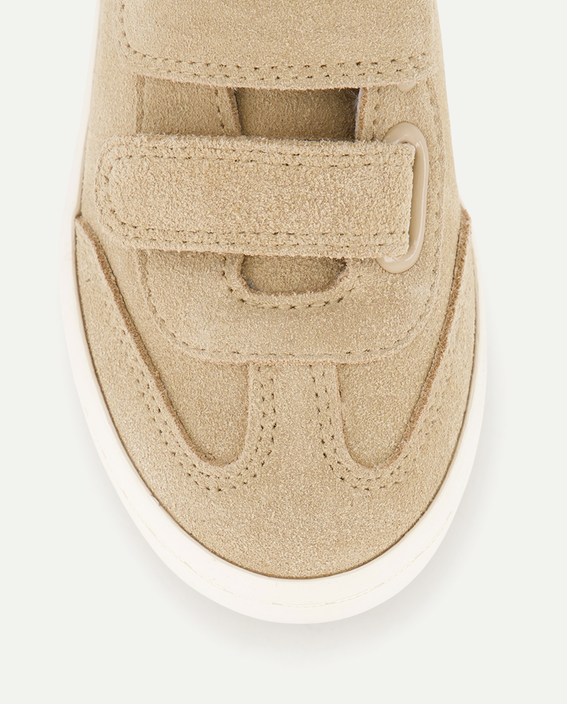 Zapato bebés ante con velcro Beige-5