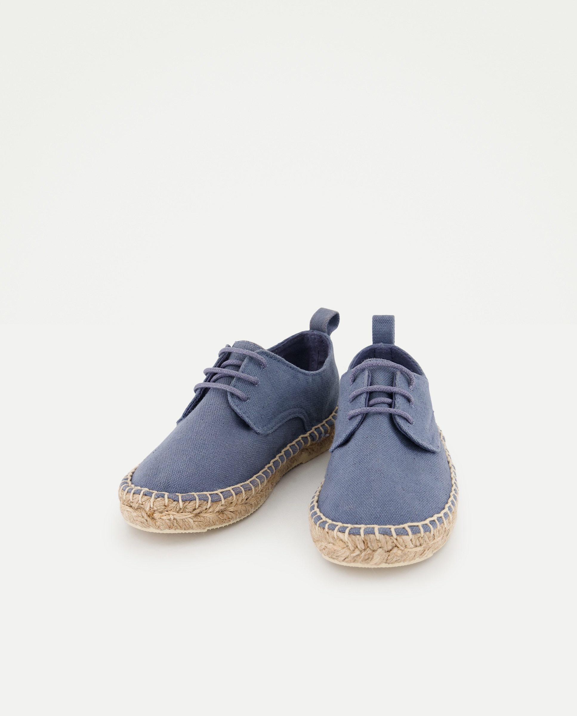Zapato de bebés de yute con cordones efecto lavado 430 Azul oscuro-2