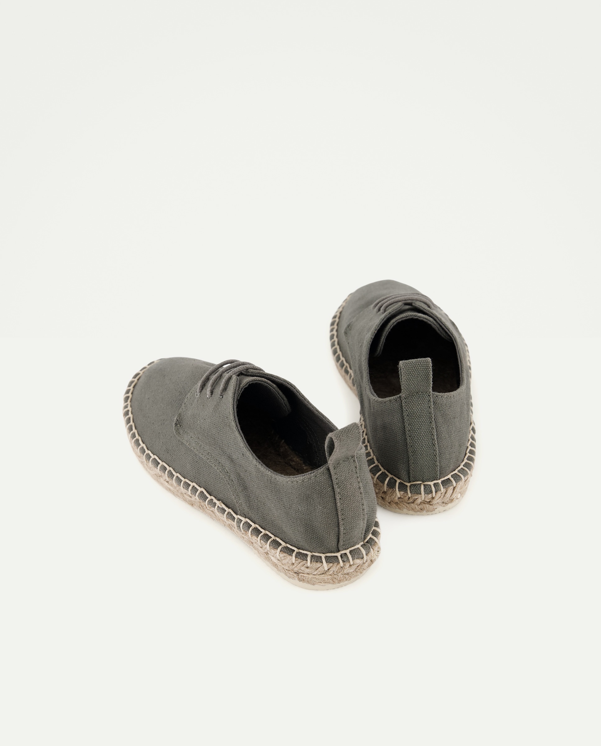 Zapato de niño de yute con cordones efecto lavado 520 Kaki-3