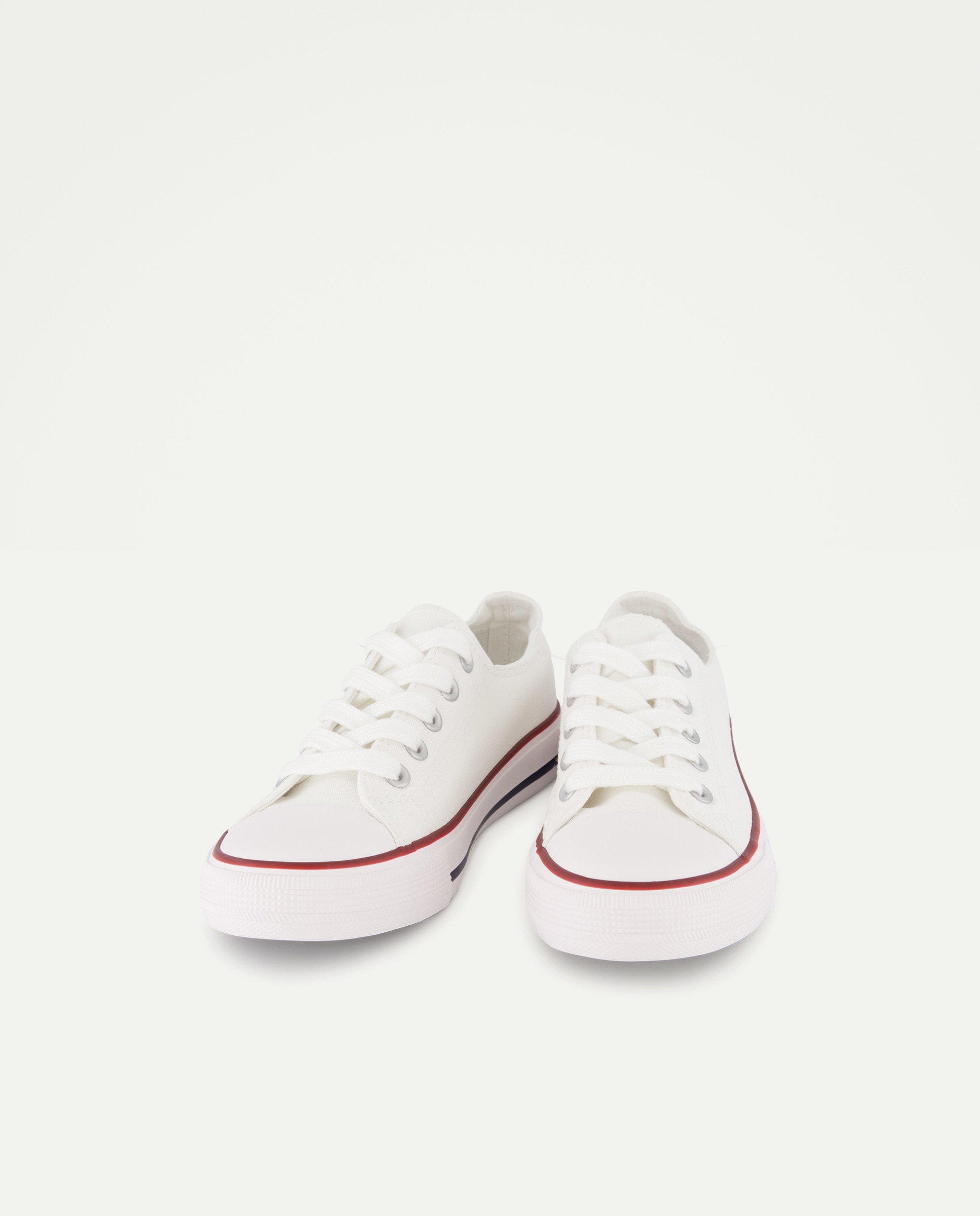Lona infantil con puntera y cordones Blanco-2