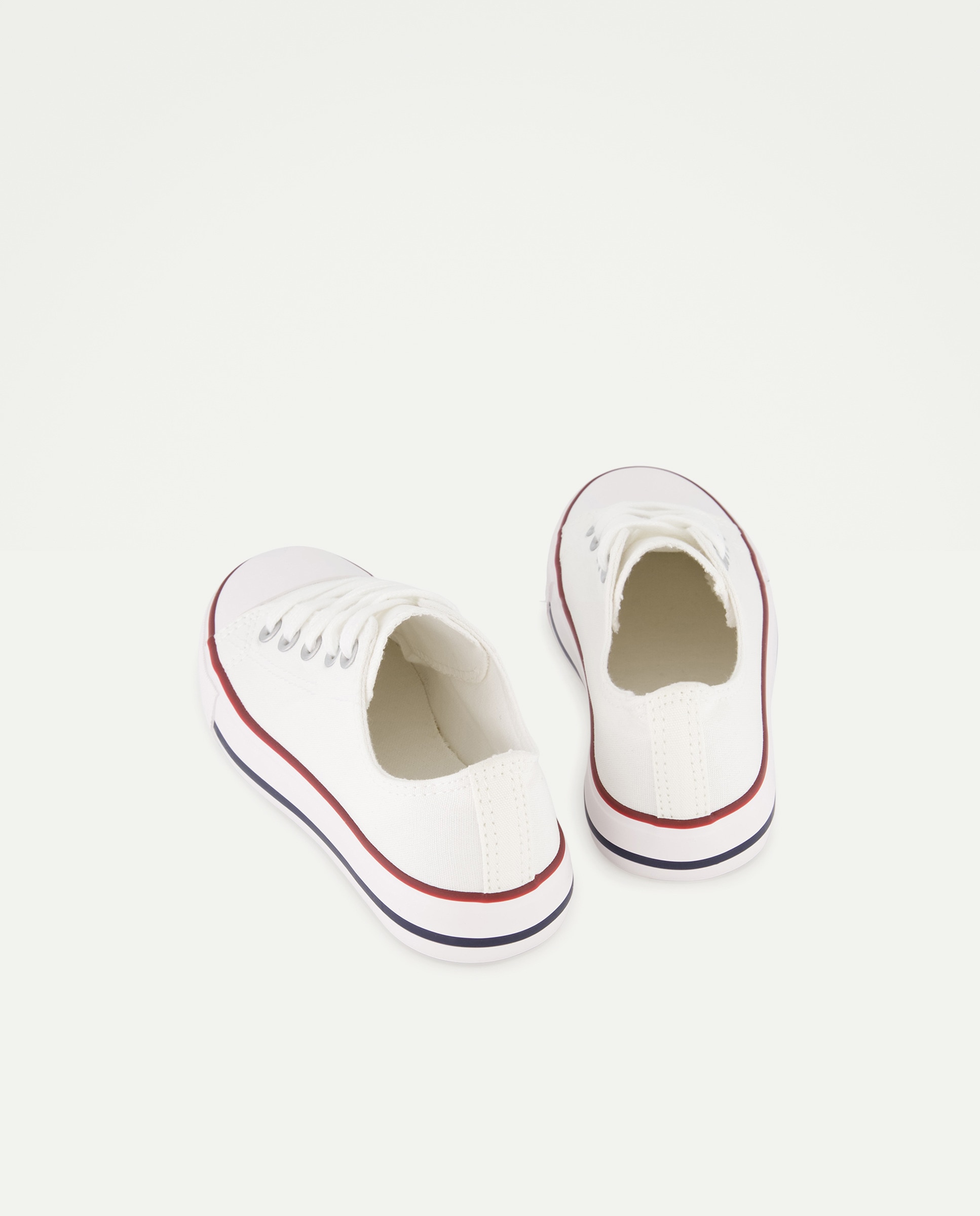 Lona infantil con puntera y cordones Blanco-3