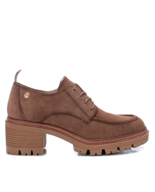 Imagen 0 de Zapato de mujer de serraje con tacón ancho