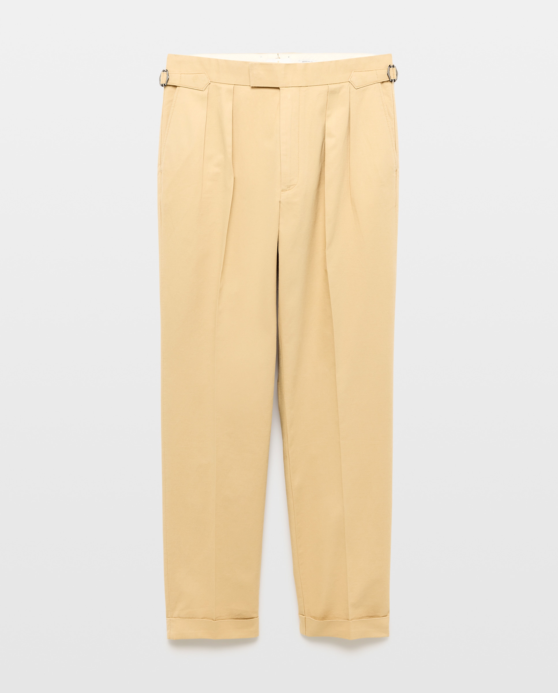 Calças Formais Classic Fit Bege-4