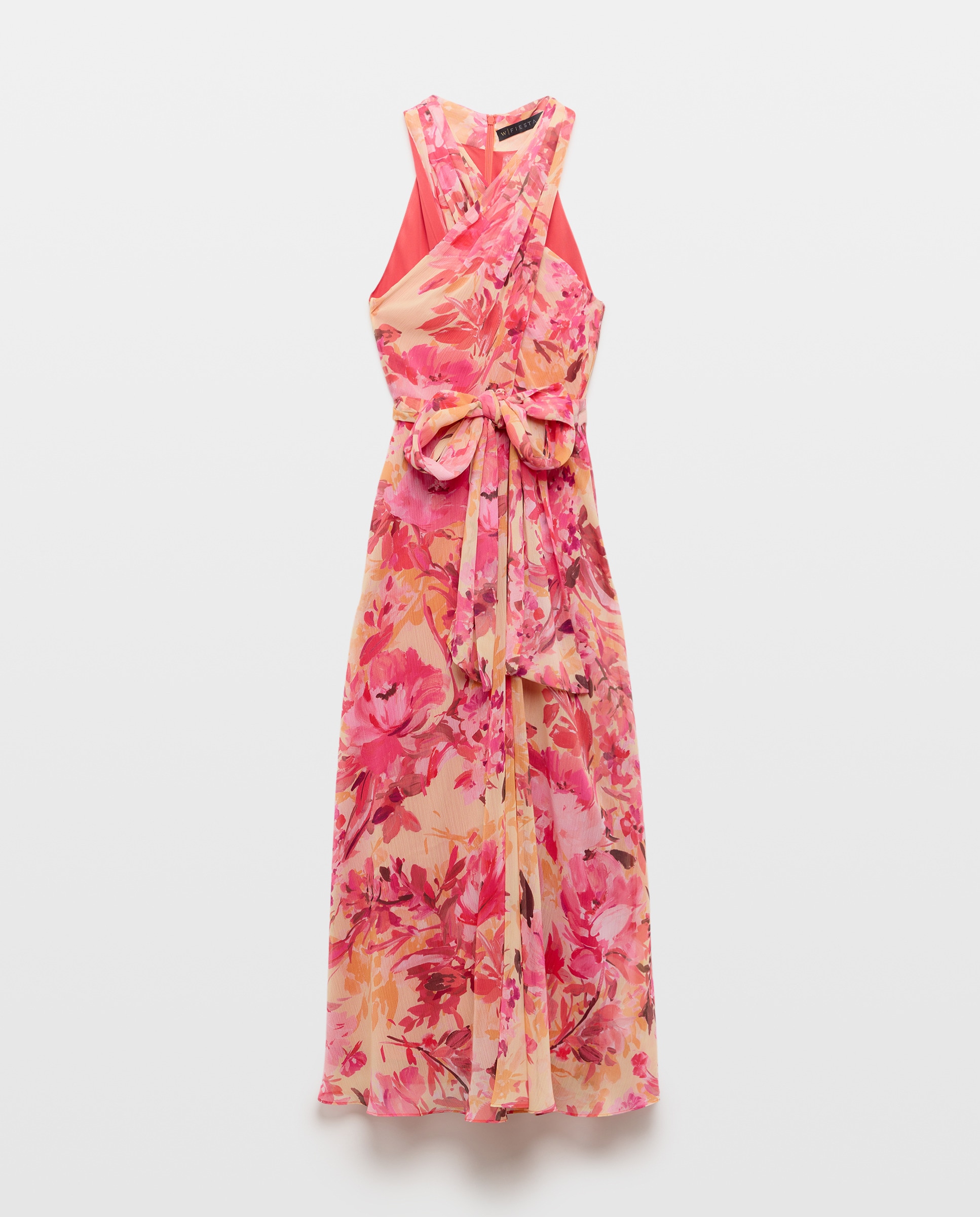 Vestido Midi com Gola Halter Vermelho-4