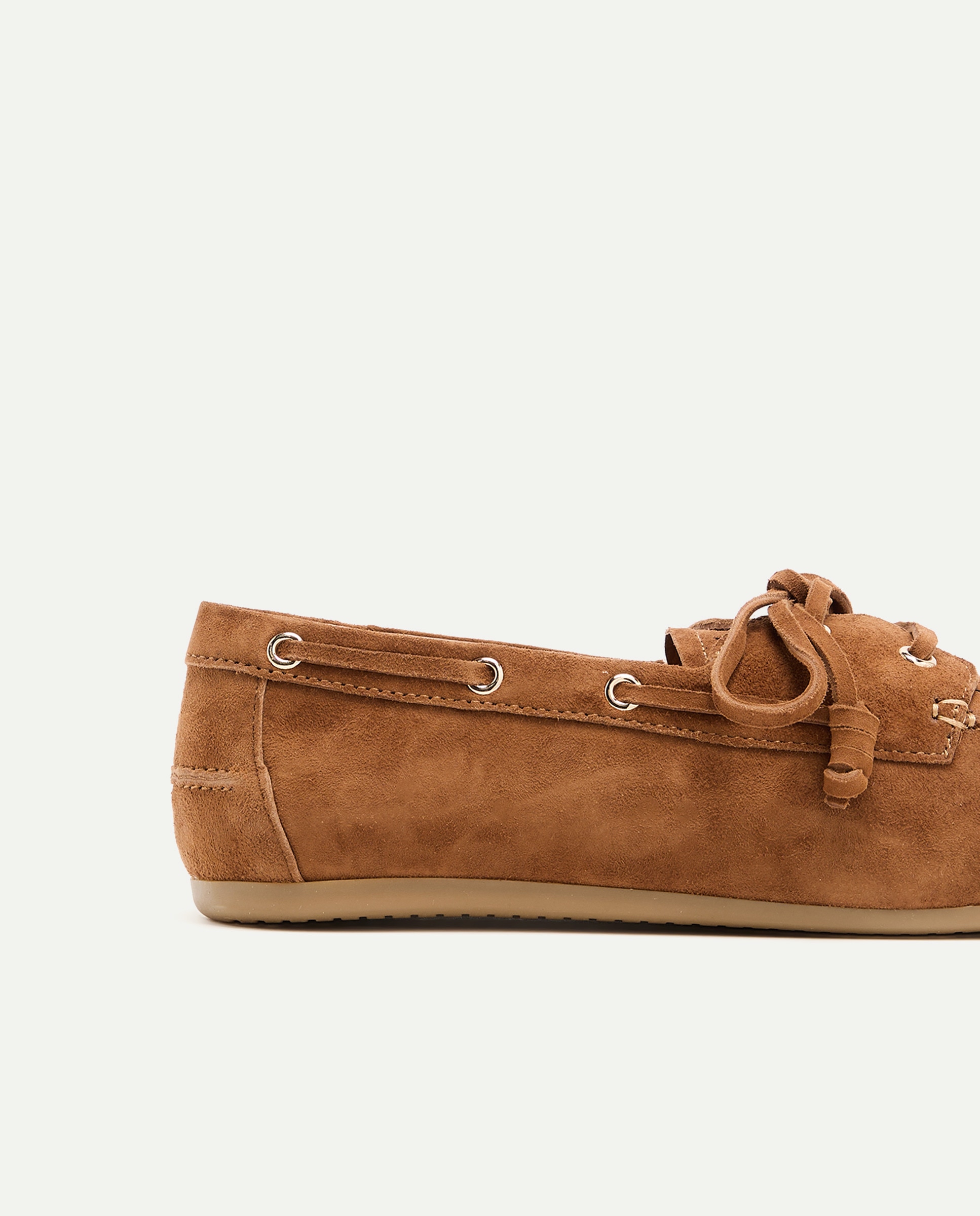 Sapatos Rasos Tipo Mocassins Lisos com Atacadores 730 Camel-5