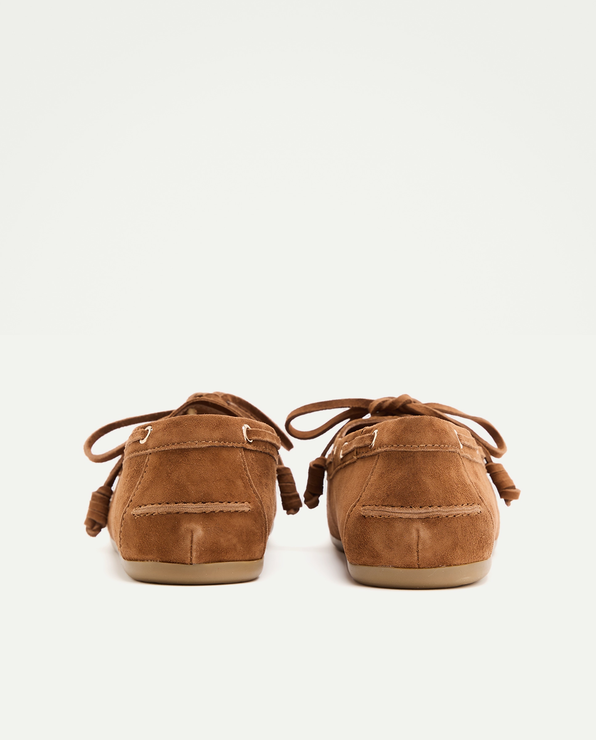 Sapatos Rasos Tipo Mocassins Lisos com Atacadores 730 Camel-3