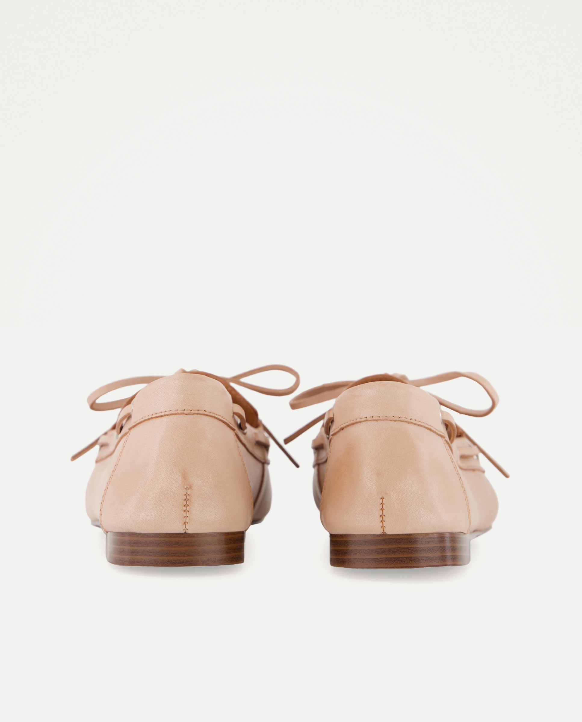 Sapatos Rasos com Atacadores Branco-marfim-3